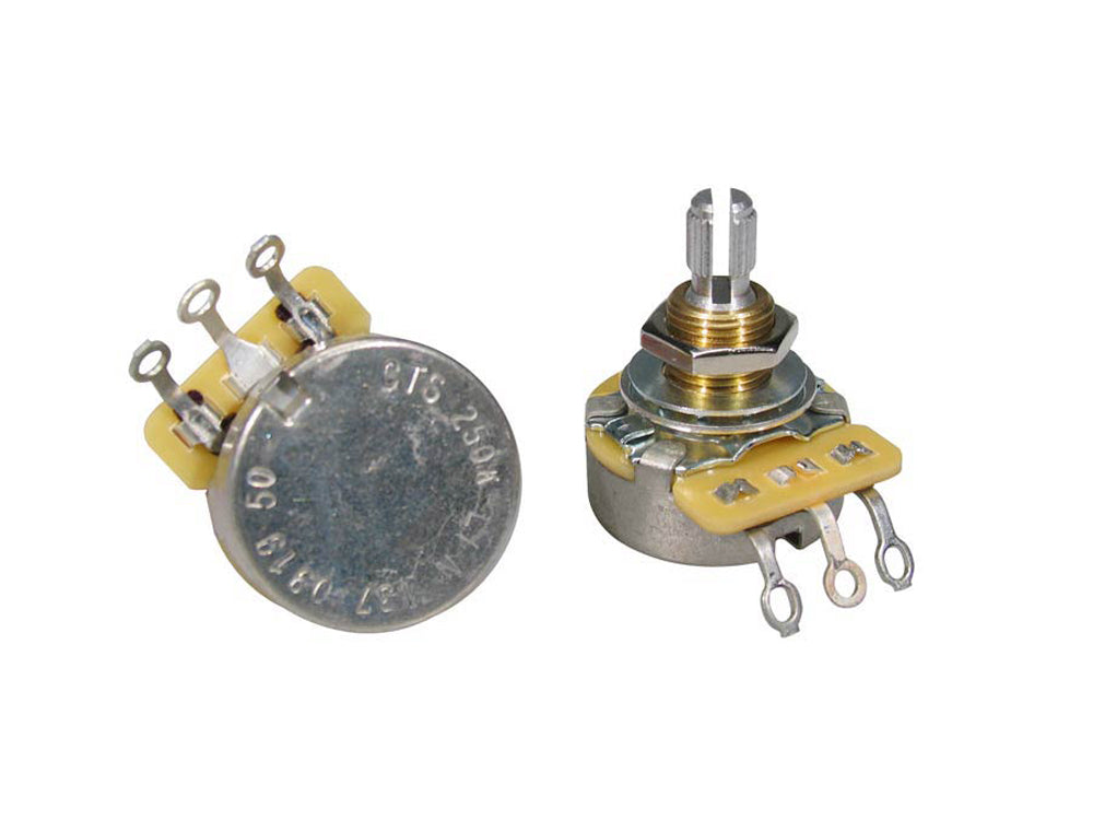 CTS250 B50 250KL Split Shaft Audio Taper Potentiometer with Standard Bushing - Perfect for Guitar, Bass, and Amplifier Volume/Tone Control Modifications