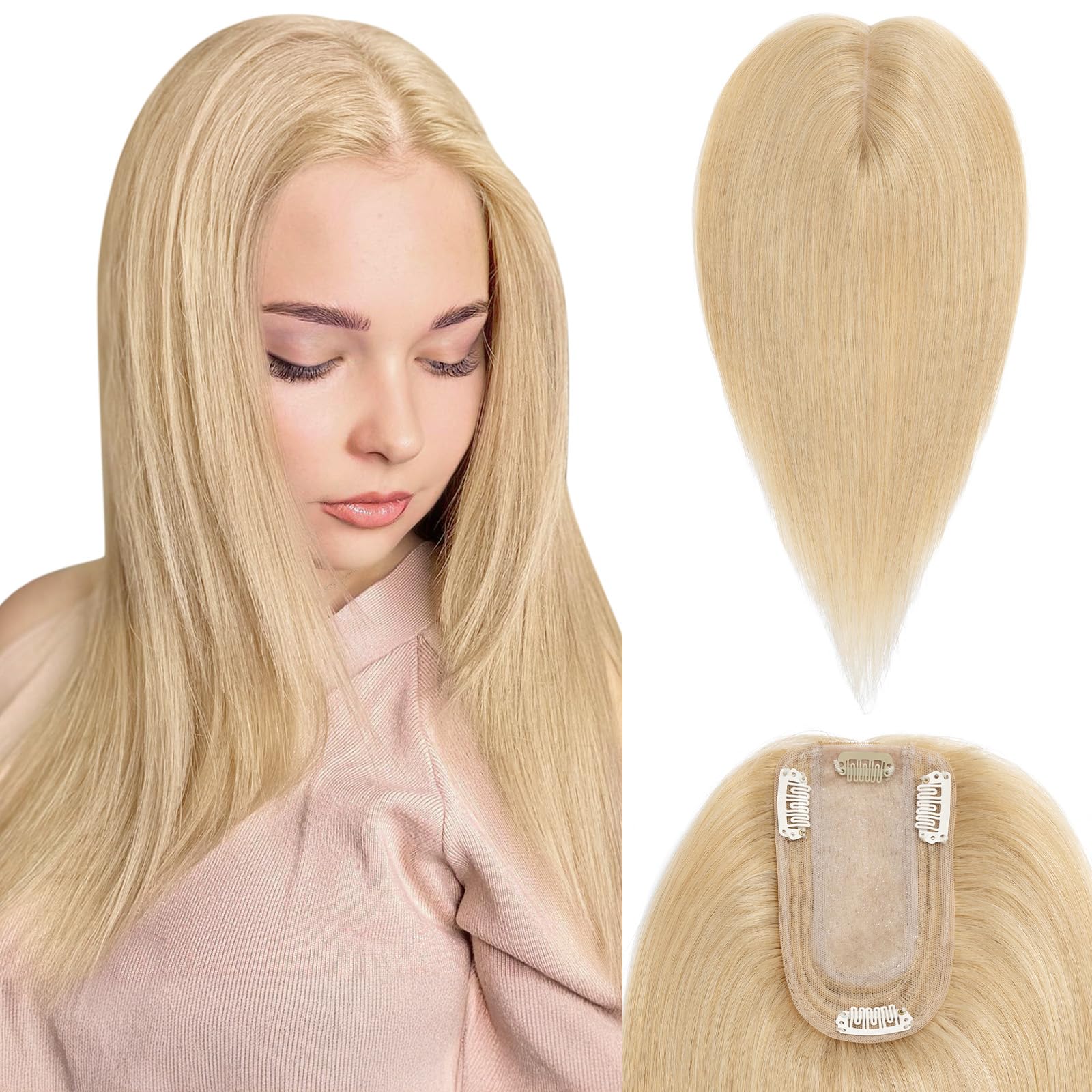 Benehair Clip-in Human Hair Topper for Women with Thinning Hair - 10