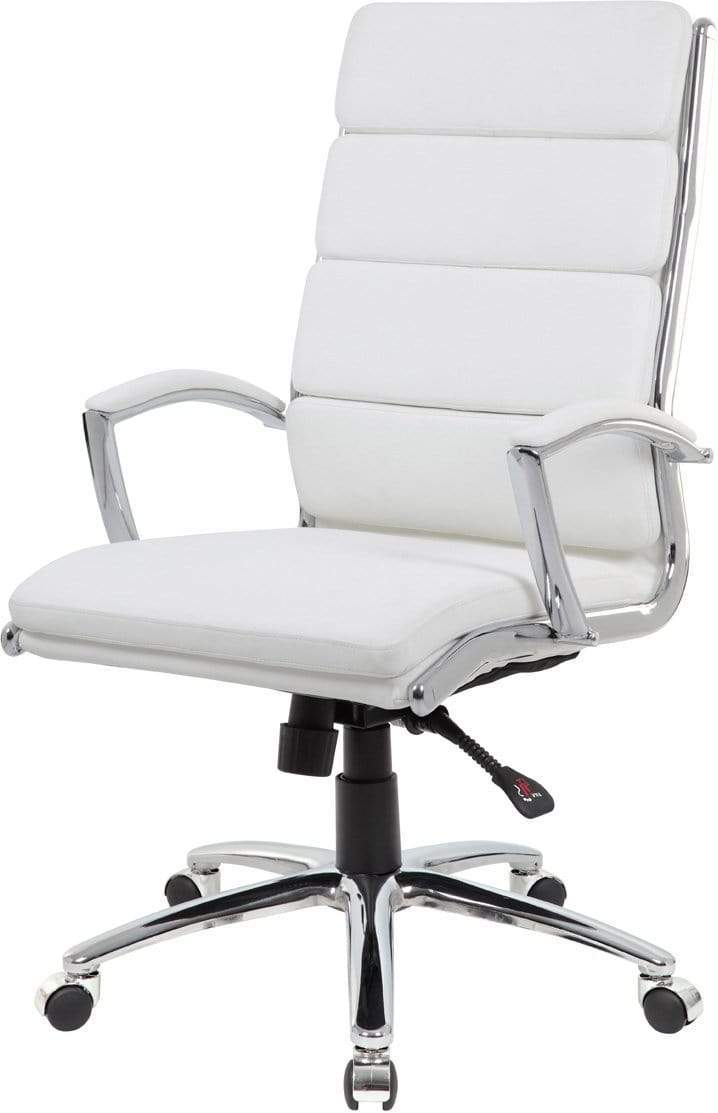 Premium Boss Executive CaressoftPlus Office Chair with Metal Chrome Finish - Ergonomic High Back Desk Chair for Home & Business Use [B9471] - Perfect for Long Work Hours & Conference Rooms