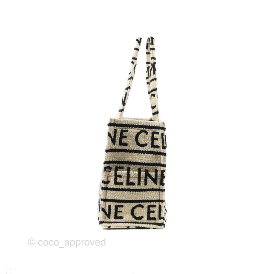 Celine Large Cabas Thais Textile Tote Bag with All Over Logo - Stylish Designer Handbag for Women, Perfect for Work, Travel and Everyday Use