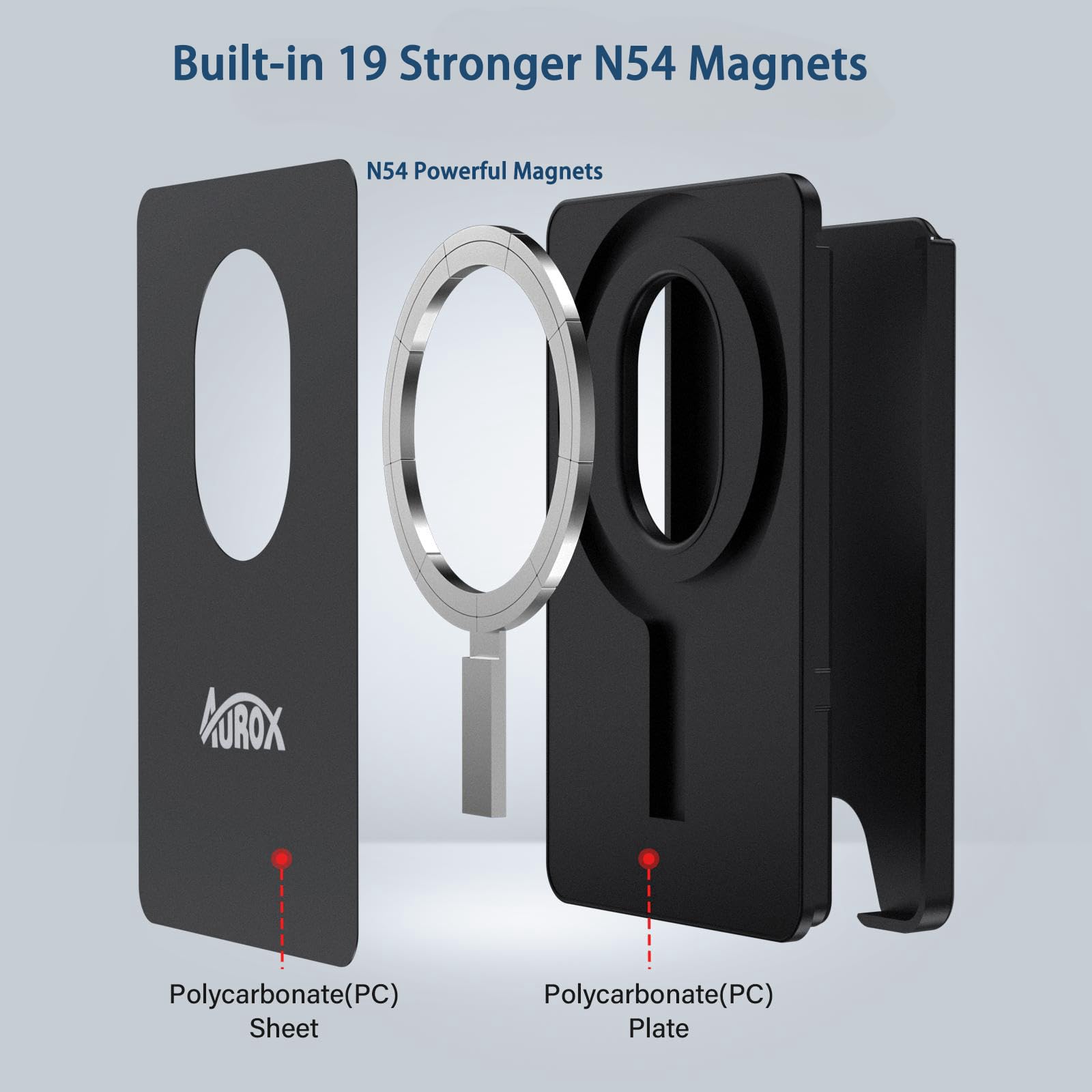AUROX Magnetic Wallet for iPhone 16/15/14/13/12 Series - Magsafe Compatible Card Holder with Strong Magnets, Works with PopSocket Phone Grips (Black) | Perfect for Everyday Carry, Travel & Secure Card Storage