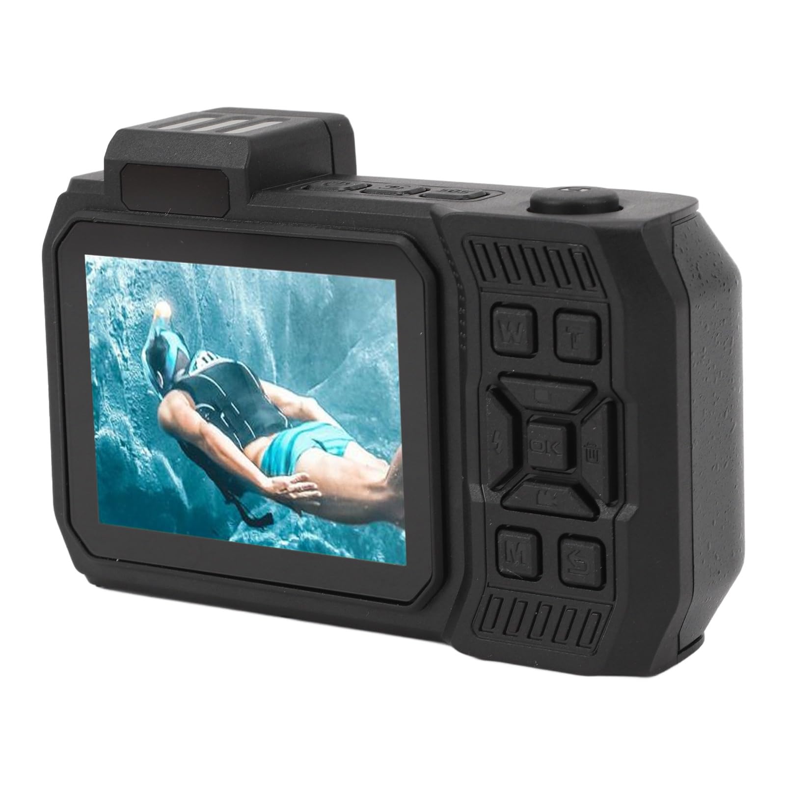 4K Underwater Camera 33FT Waterproof - 65MP Autofocus Dual Screen Digital Camera with 2500mAh Battery for Snorkeling, Diving, Swimming & Beach Vacations (Black)