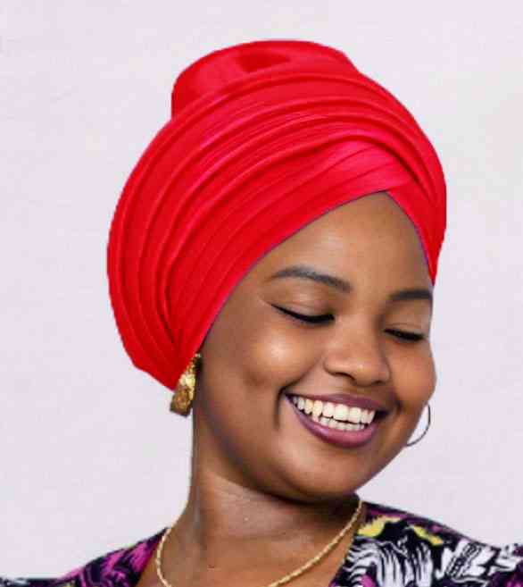 Dupsie's Lulama Red African Head Wrap Hat - Stylish & Comfortable Headwear for Women | Perfect for Church, Weddings, Parties & Cultural Events