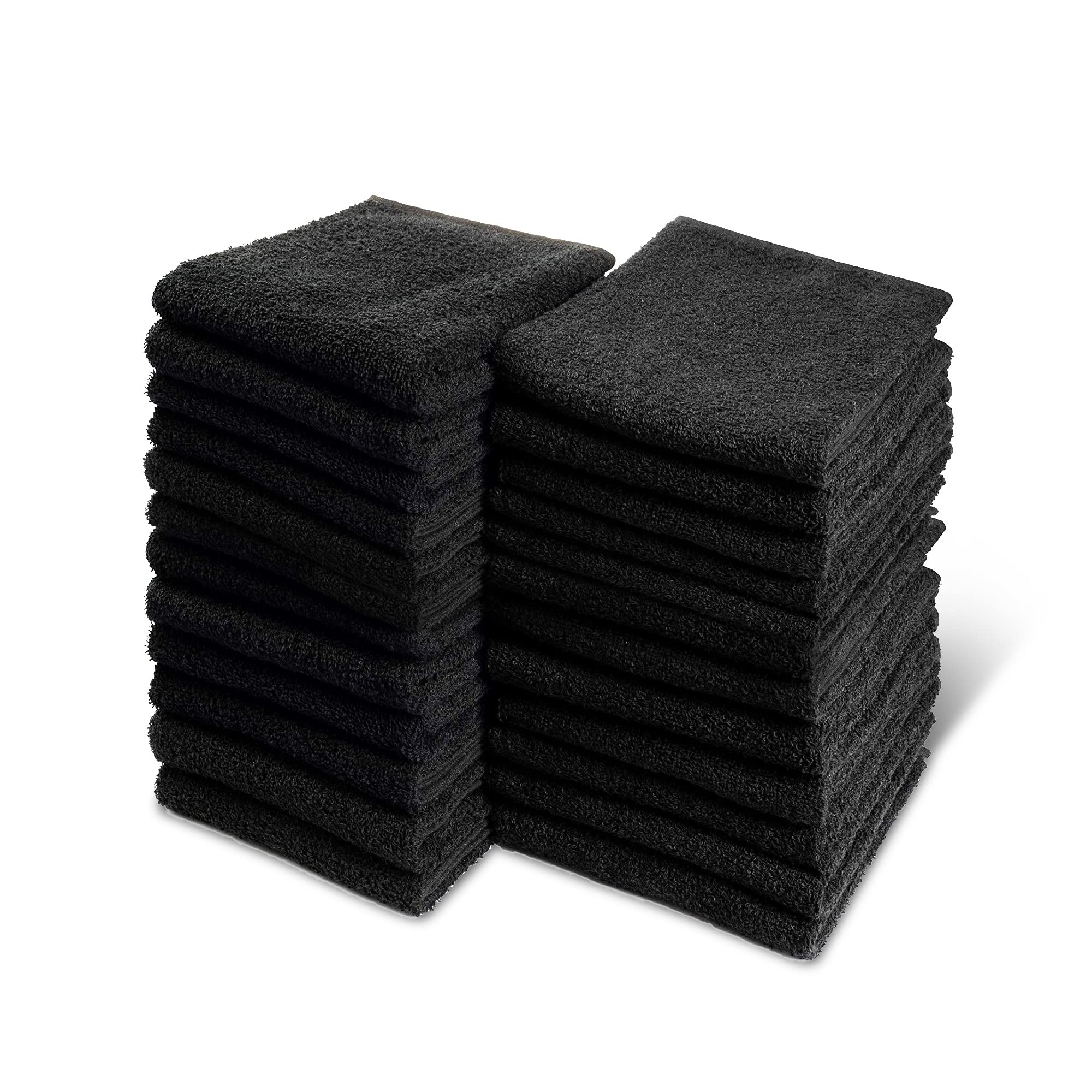 96 Pack Black Bleach Proof Towels - 100% Cotton 16