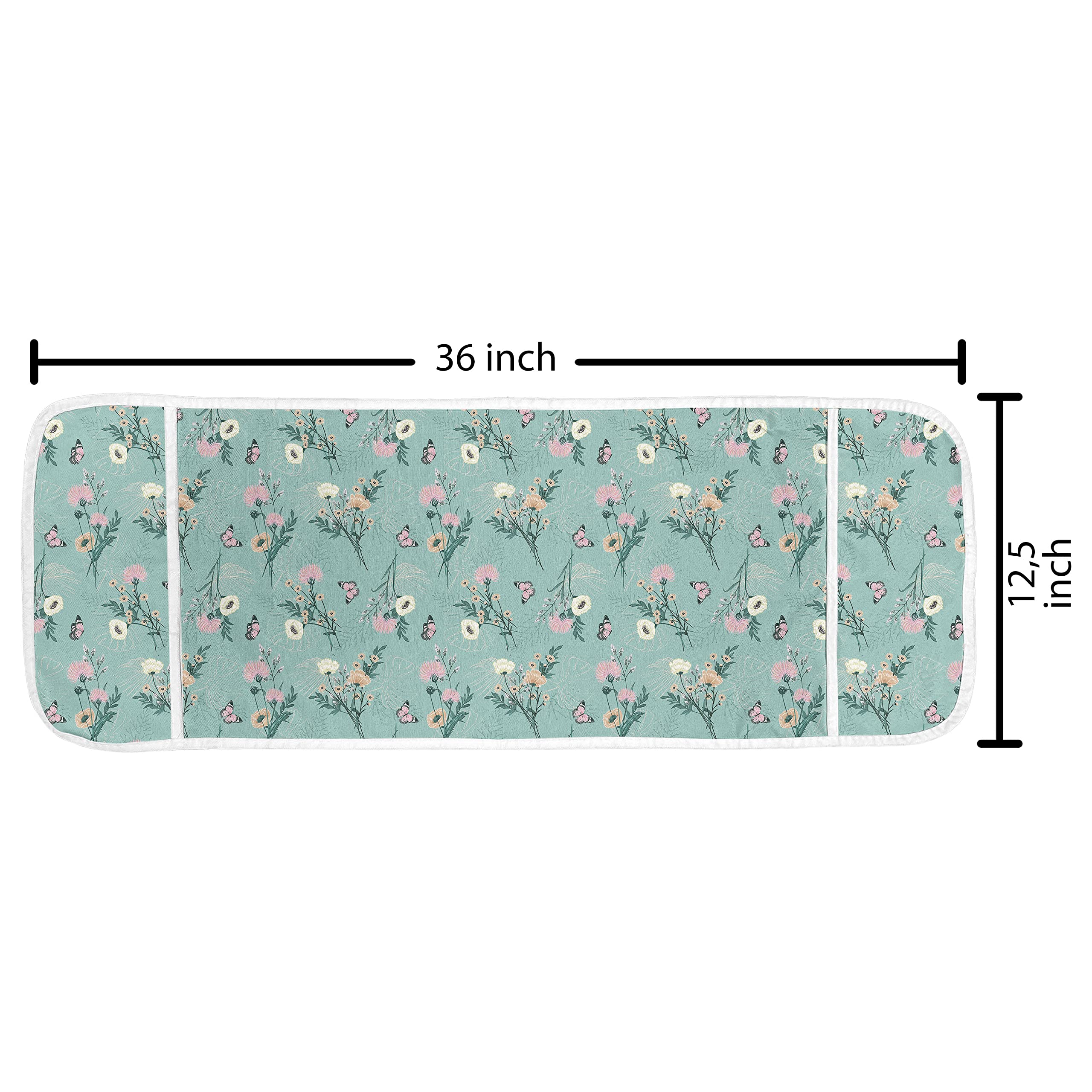 Lunarable Waterproof Microwave Cover with Floral Butterfly Design - 36