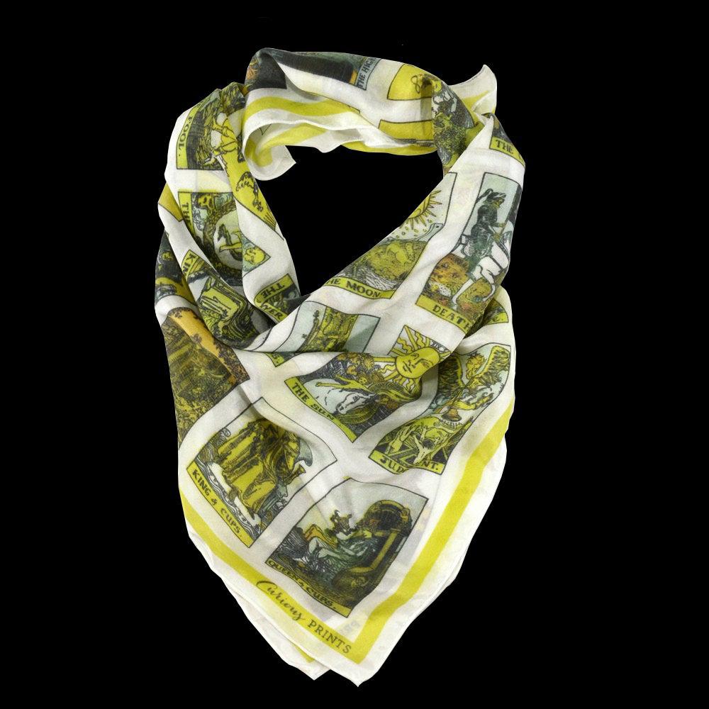 Premium Tarot Cards Silk Chiffon Scarf - Elegant Divination Accessory for Psychic Readings & Spiritual Practices | Perfect for Tarot Enthusiasts, Fortune Tellers & Mystic Fashion