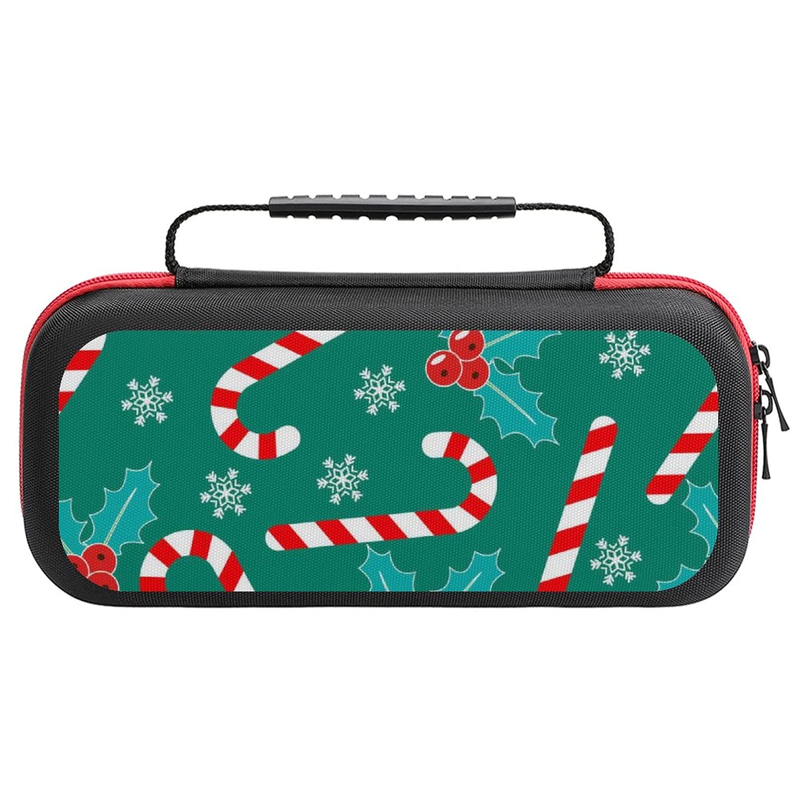 Christmas Themed Printed Carrying Case for Nintendo Switch Lite - Portable Travel Storage Bag with Accessory Pockets | Perfect for Holiday Gifting, Gaming On-The-Go & Console Protection