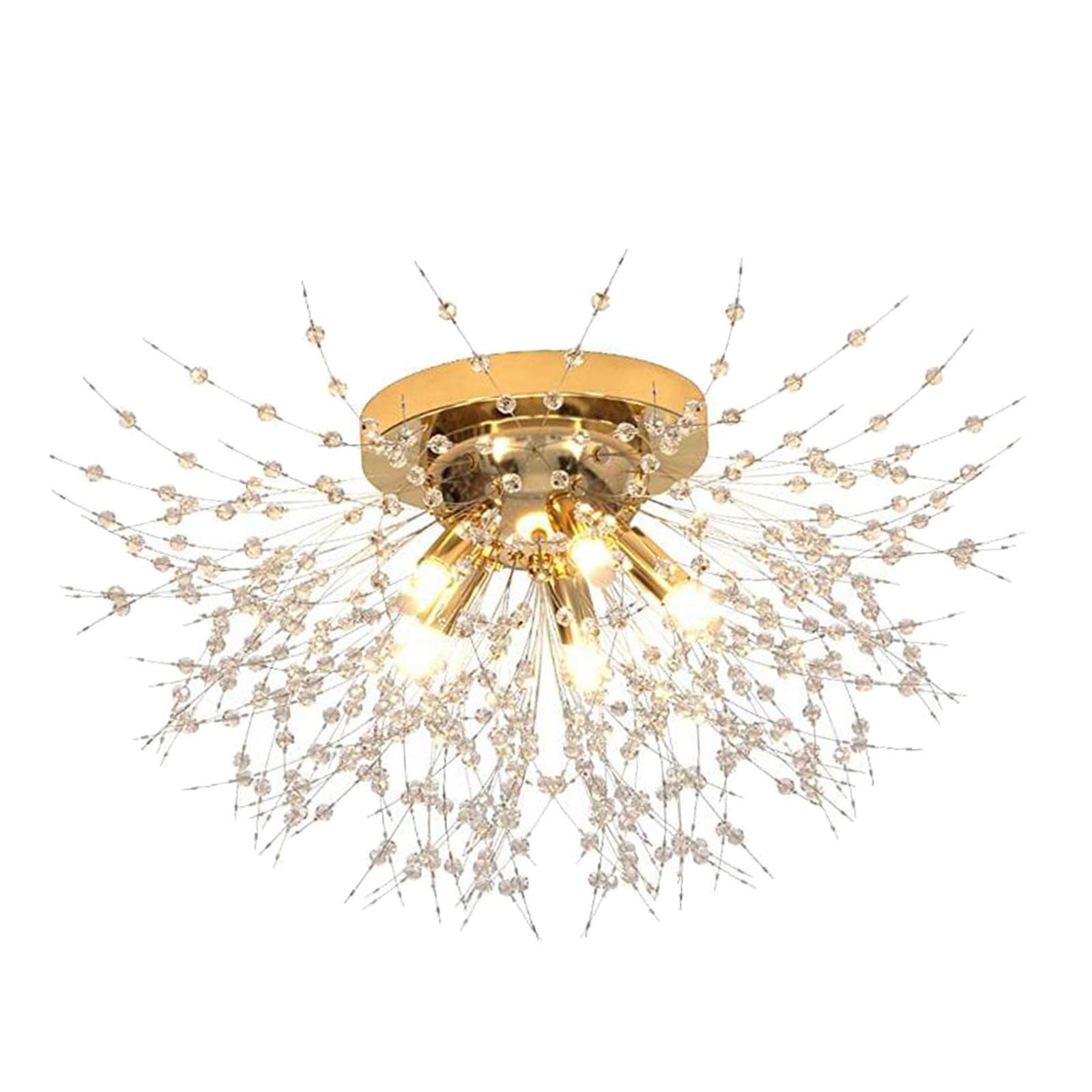 Gazechimp 4-Light Crystal Chandelier Hanging Ceiling Fixture - Modern LED Pendant Light with 3 Color Temperatures for Living Room, Dining Room, Entryway - Elegant Home Decor Lighting for Parties & Romantic Dinners