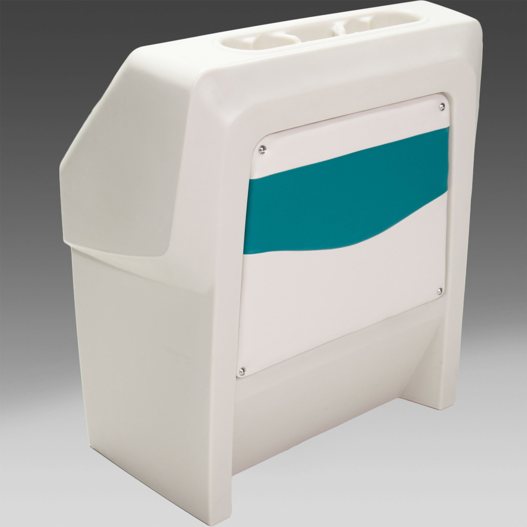 DeckMate Classic Pontoon Boat Console in Ivory & Teal - Premium Marine Steering Station for Pontoon Boats - Perfect for Fishing, Cruising & Water Sports