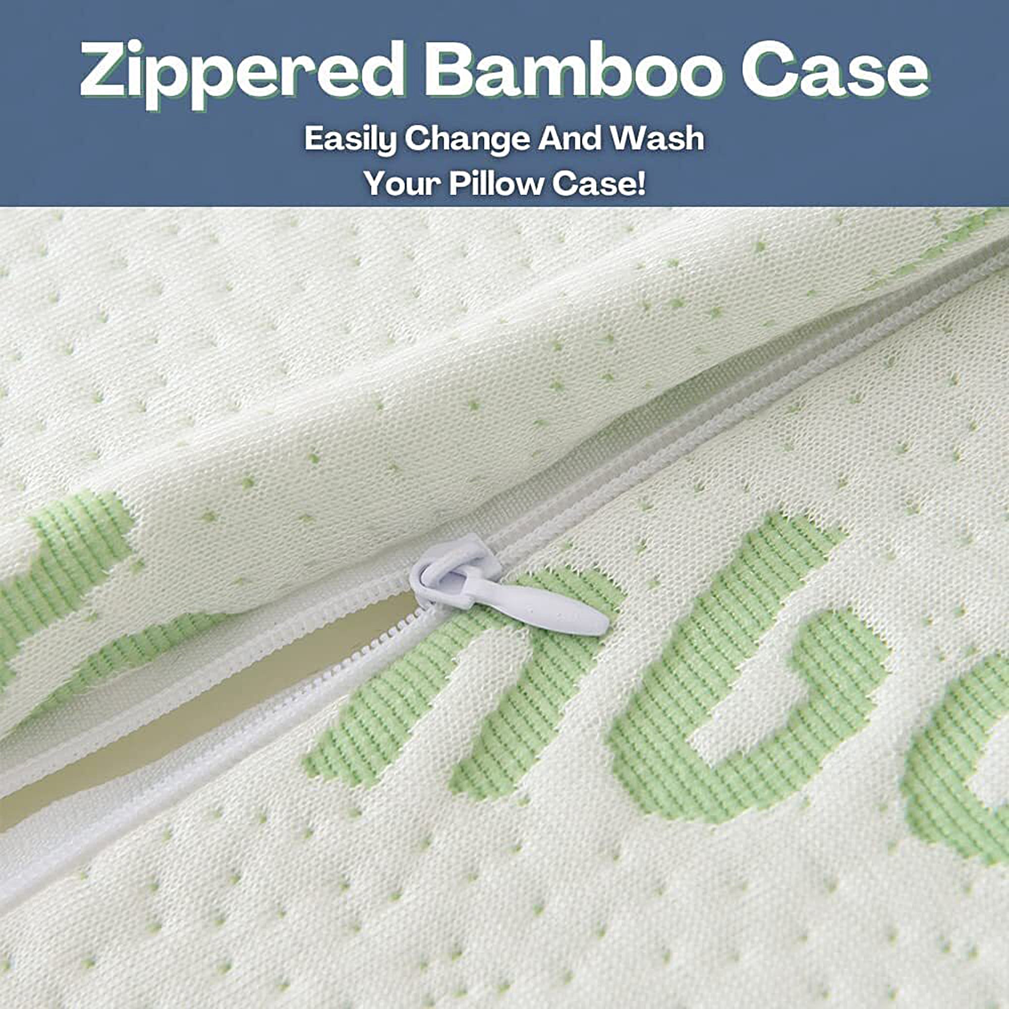 Bamboo Memory Foam Pillow for Neck Pain Relief - Orthopedic Support Pillow for Side, Back & Stomach Sleepers - Cooling Bamboo Cover for Better Sleep - Perfect for Home, Travel & Office Use