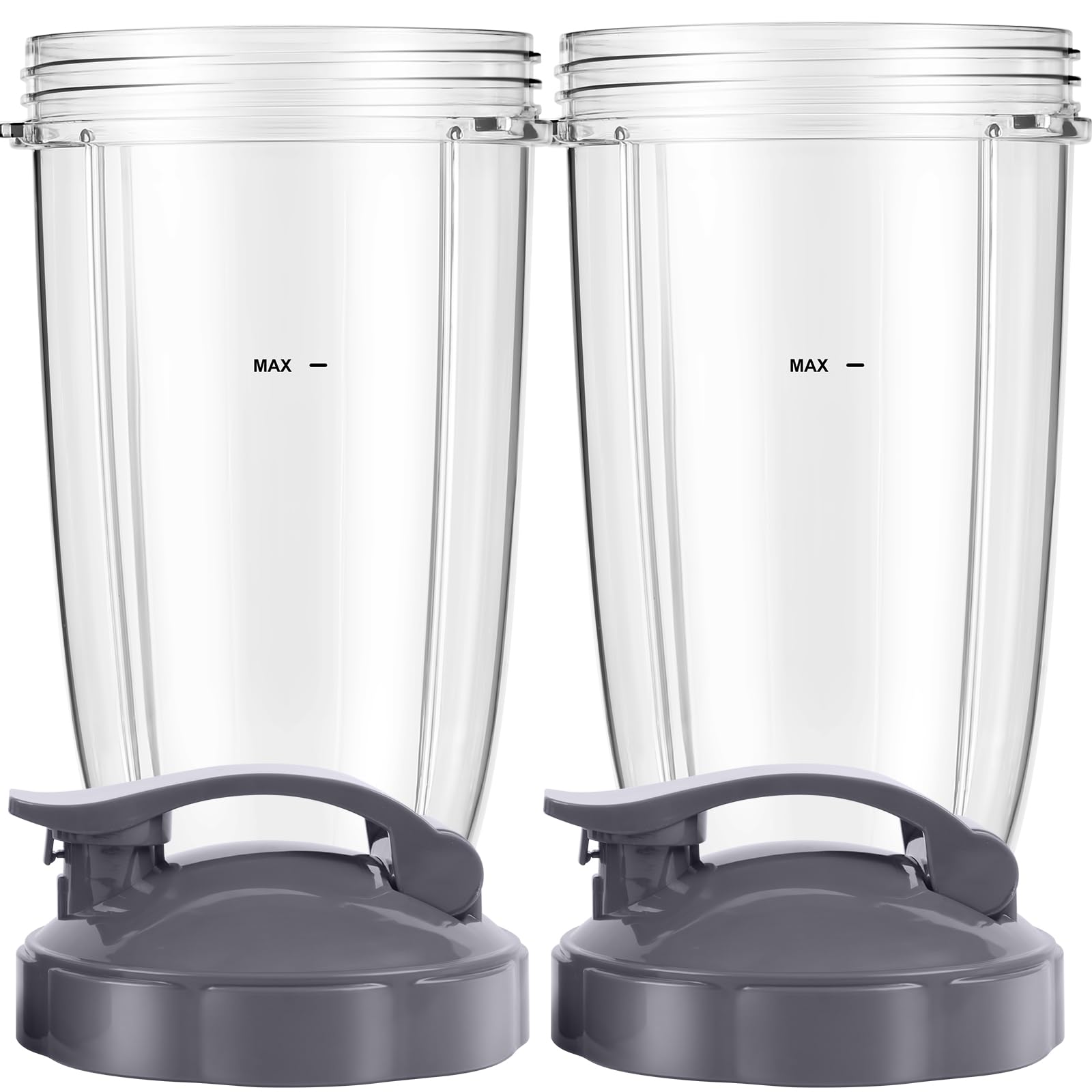 24oz Blender Cups with Flip-Top Lids - Compatible with NutriBullet 600W & 900W Blenders - BPA-Free Replacement Blender Bottles for Smoothies, Protein Shakes & Meal Prep On-The-Go