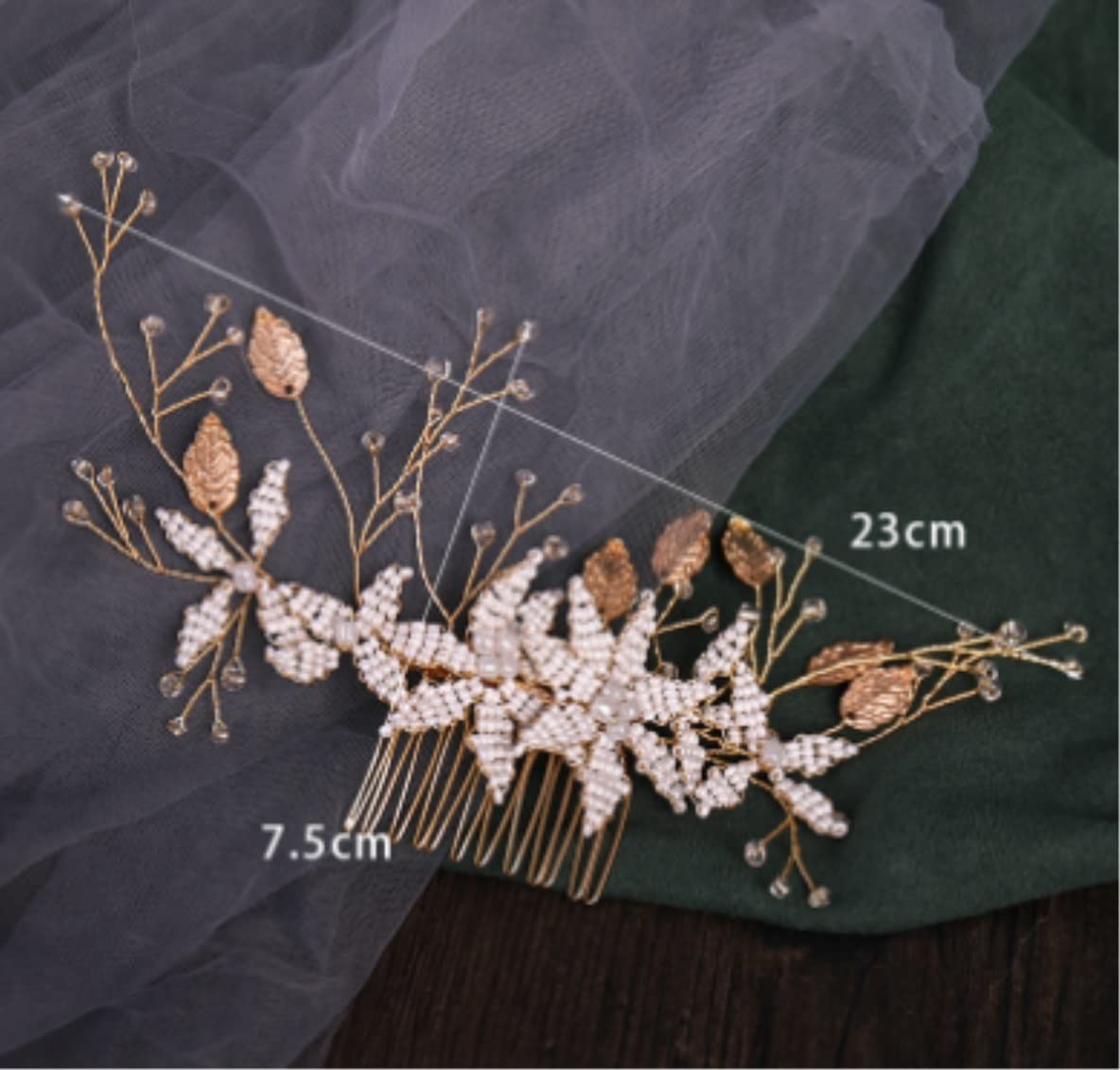 Elegant Gold Bridal Hair Comb with Flower - Wedding Headband for Bride, Bridesmaids & Special Occasions | Perfect for Weddings, Prom, Parties & Formal Events