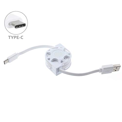 Retractable USB-C Cable - Fast Charging & Sync Compatible with LG Wing, Velvet Phones - Perfect for Travel, Office & Home Use