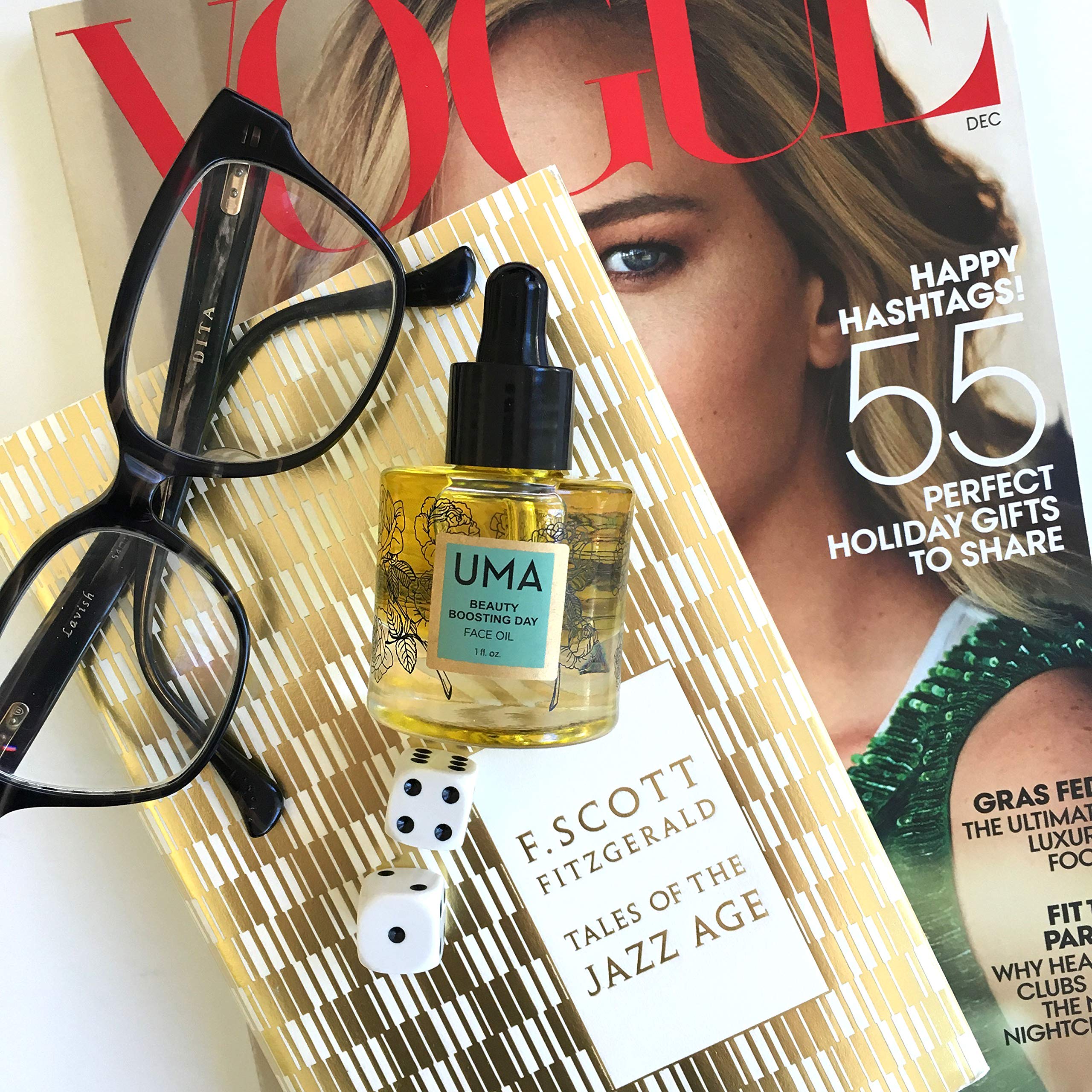 UMA Beauty Boosting Day Face Oil - Hydrating & Moisturizing Ayurvedic Oil for Sensitive to Normal Skin | 100% Organic, Vegan, Paraben-Free, Non-Toxic (1 fl oz | 30 ml) - Perfect for Daily Skincare Routine & Anti-Aging