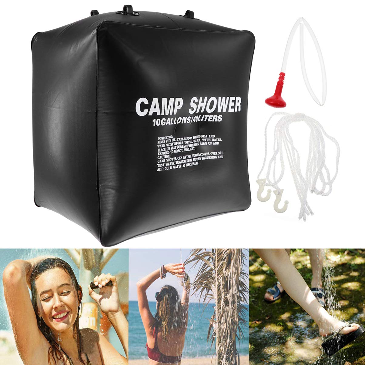 BESPORTBLE Solar Shower Bag - Portable Camping Shower with Solar Heating for Outdoor Travel, Beach, Hiking | PVC Water Bag for Summer, Drying & Emergency Use