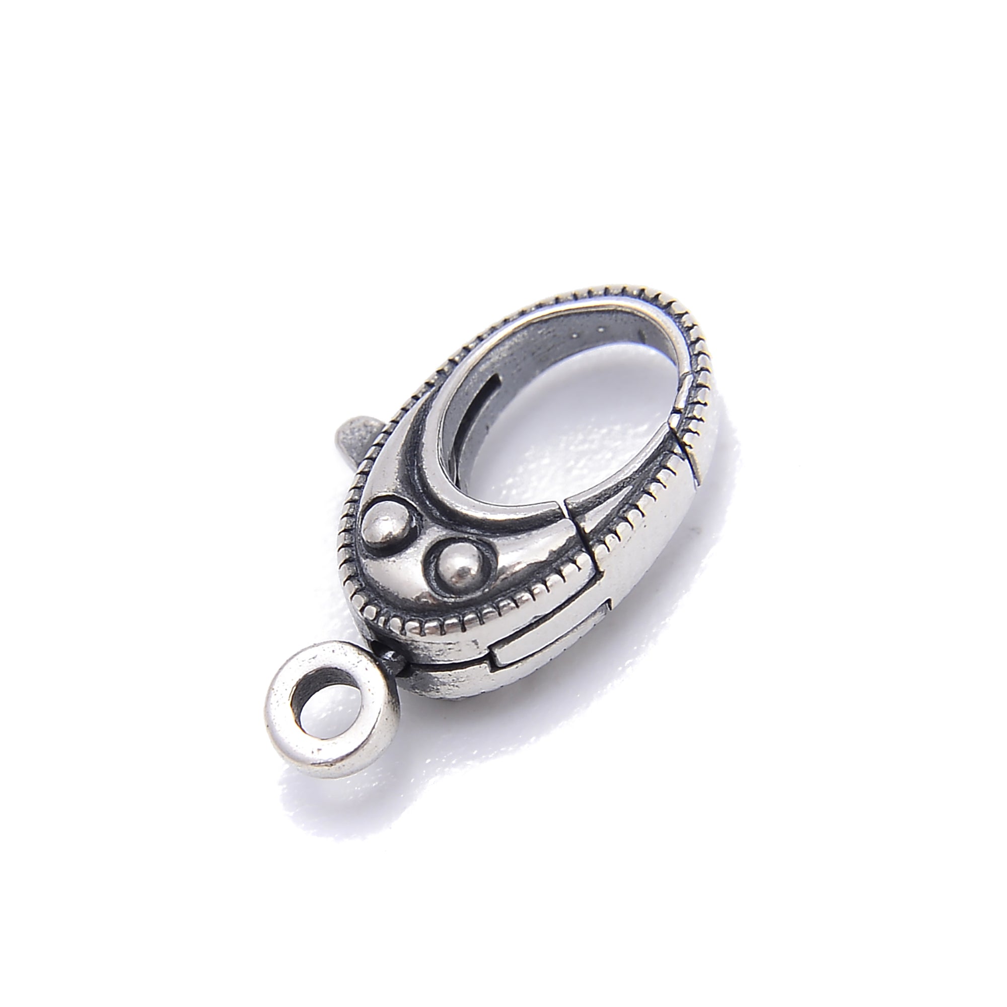 925 Sterling Silver Anti-Tarnish Fish Eye Clasp 8.5x14mm (2Pcs/Bag) - Perfect for Jewelry Making, Bracelets & Necklace Repair