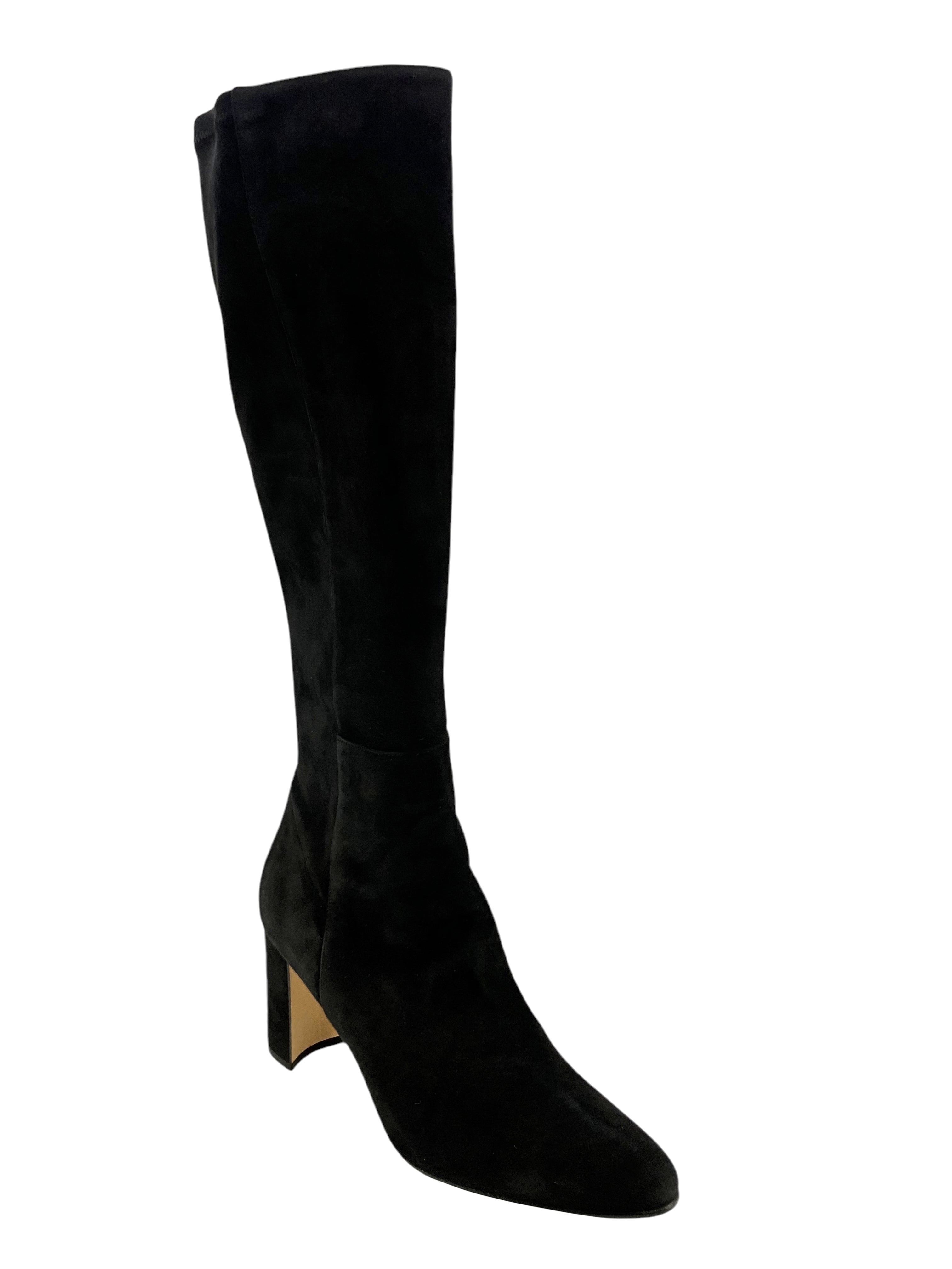 Manolo Blahnik Suede Knee High Boots for Women | Size 8 US | Comfortable Winter Fashion Booties for Office, Party & Date Night Outfits