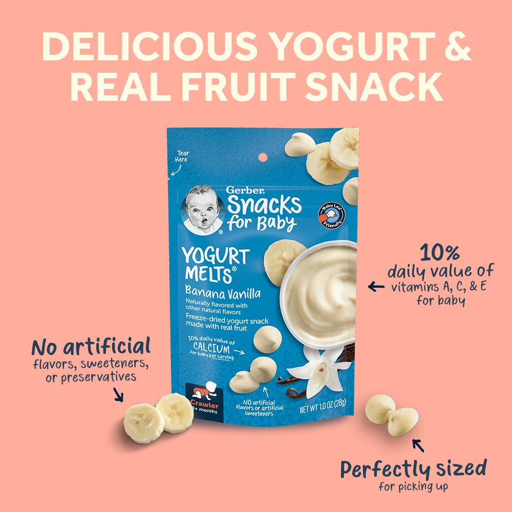 Organic Baby Snacks Variety Pack - Gerber Yogurt Melts, Puffs & Lil Crunchies (9-Pack) | Healthy Toddler Finger Food for On-the-Go, Daycare & Travel Snacking