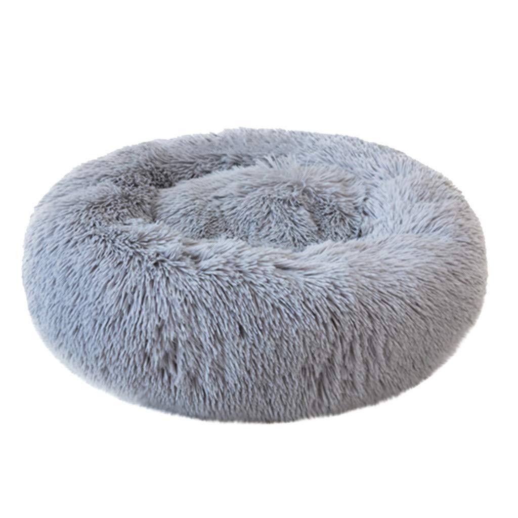Watonic Plush Pet Bed for Dogs & Cats - Ultra Comfortable Kennel & Sleeping Bed for Small Pets (XS-L), Deep Sleep Support, Gray (S) - Perfect for Home, Crate & Travel Use