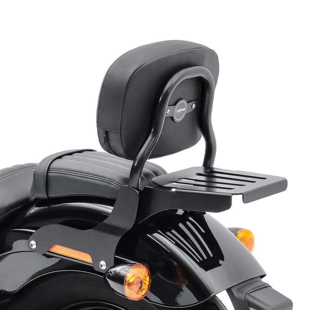 Black Sissy Bar X3X for Kawasaki VN 900 Classic/Custom 2006-2016 - Compatible with Luggage Rack | Motorcycle Passenger Backrest for Long Rides & Touring