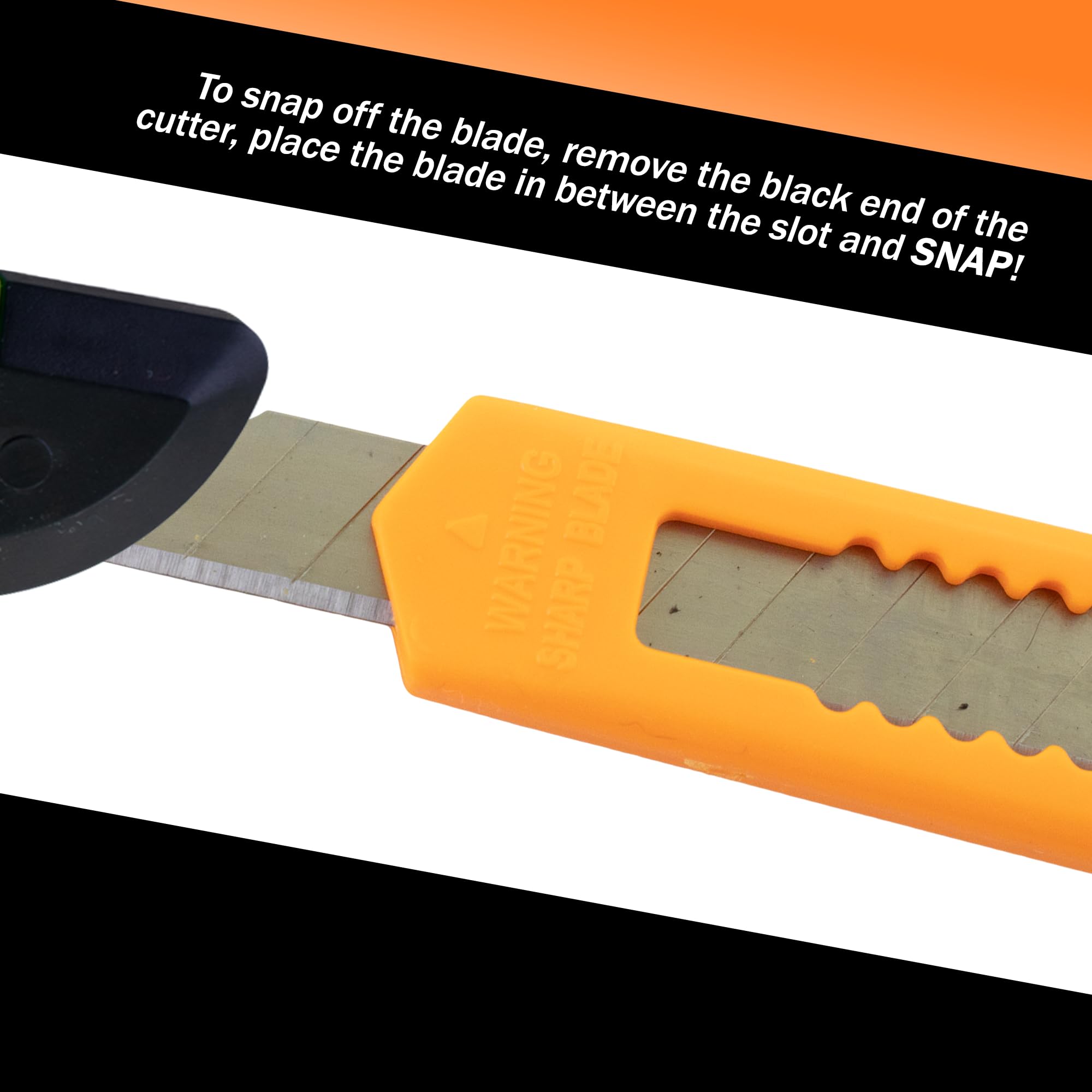 50-Pack Small Neon Orange Utility Knife Box Cutters with 9MM Snap-Off Blades - Heavy Duty for Warehouse, Shipping, and DIY Projects