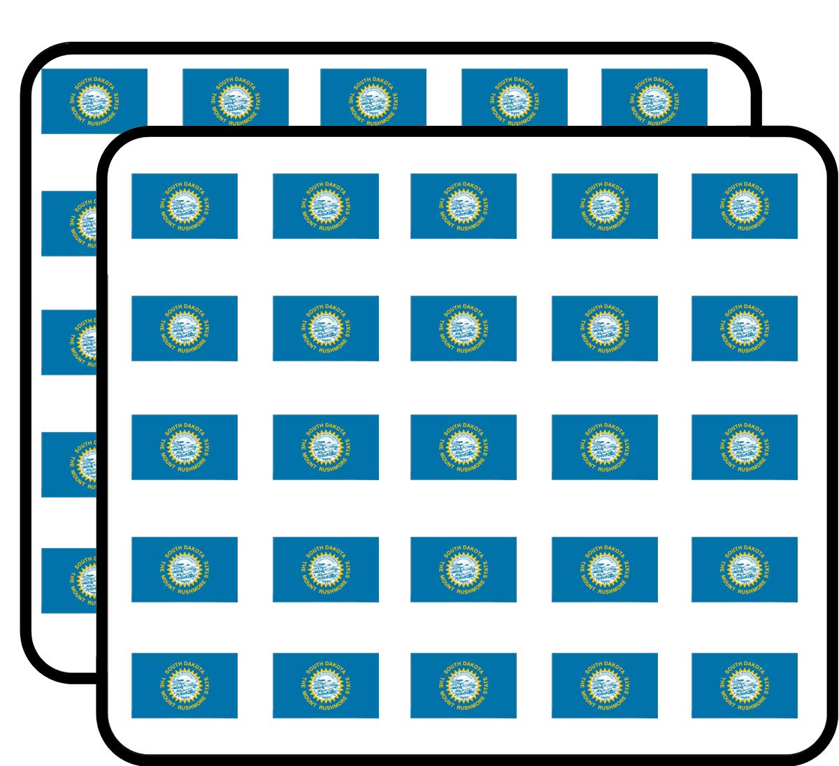 South Dakota State Flag Stickers - 50 Pack for Scrapbooking, DIY Crafts, Bullet Journals, Albums & Calendars - Perfect for Home Decor, School Projects & Party Favors