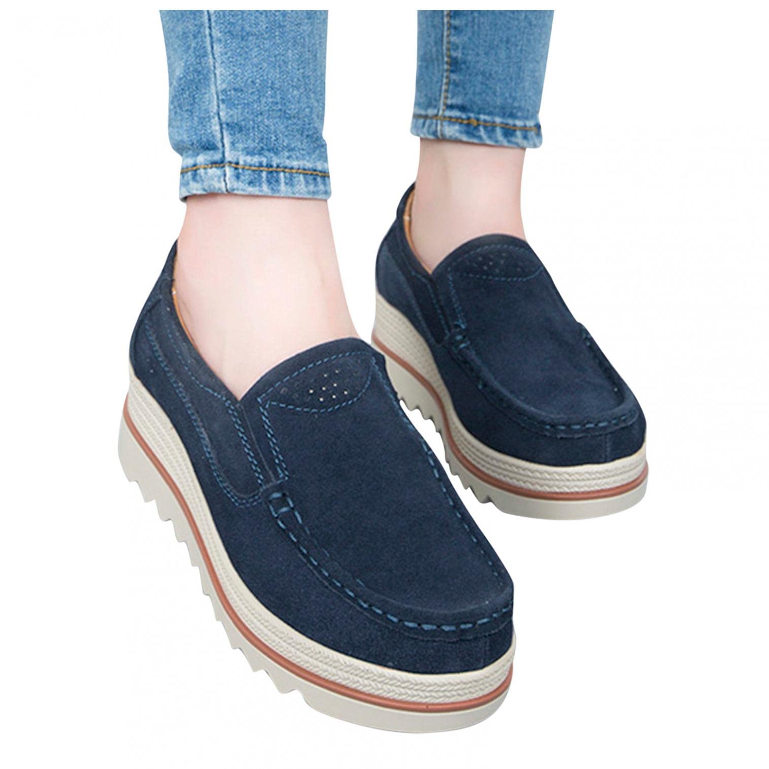 Women's Slip-On Sneakers 2022 - Breathable Canvas Loafers with Platform for Casual Wear | Summer Running Shoes & Everyday Comfortable Walking Shoes for Women