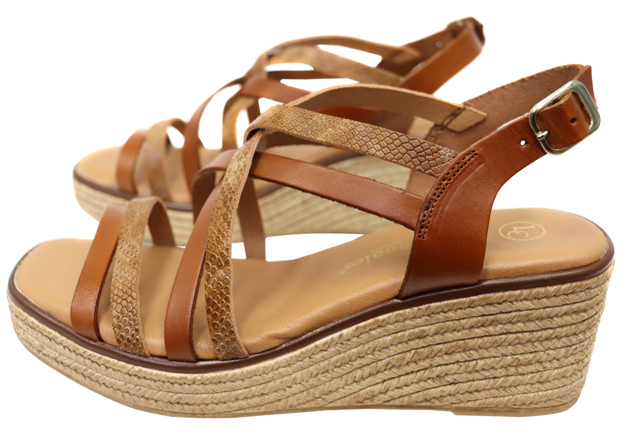 Lola Canales Cathy Women's Spanish Leather Wedge Sandals - Comfortable Summer Casual Shoes for Beach, Vacation & Daily Wear