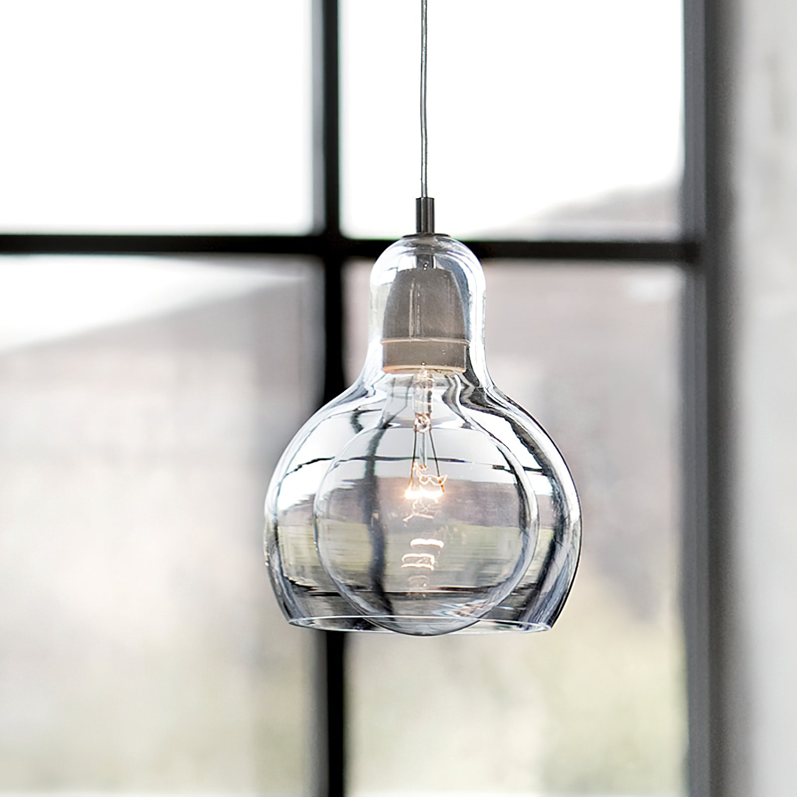 Handmade Glass Gourd Pendant Light - Modern Boho Ceiling Lamp for Living Room, Bedroom, Dining Room & Kitchen Decor