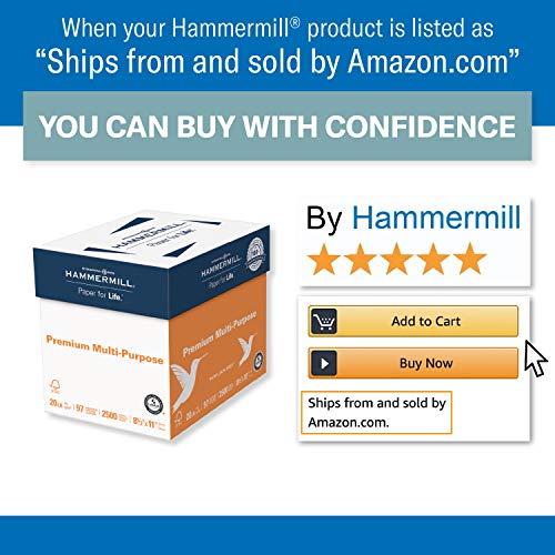 Hammermill Premium Multipurpose Printer Paper 20 lb, 8.5 x 11 - 1 Pallet (200,000 Sheets) - 97 Bright, Made in USA, 105910P - Ideal for Office Printing, Copying & Bulk Business Use
