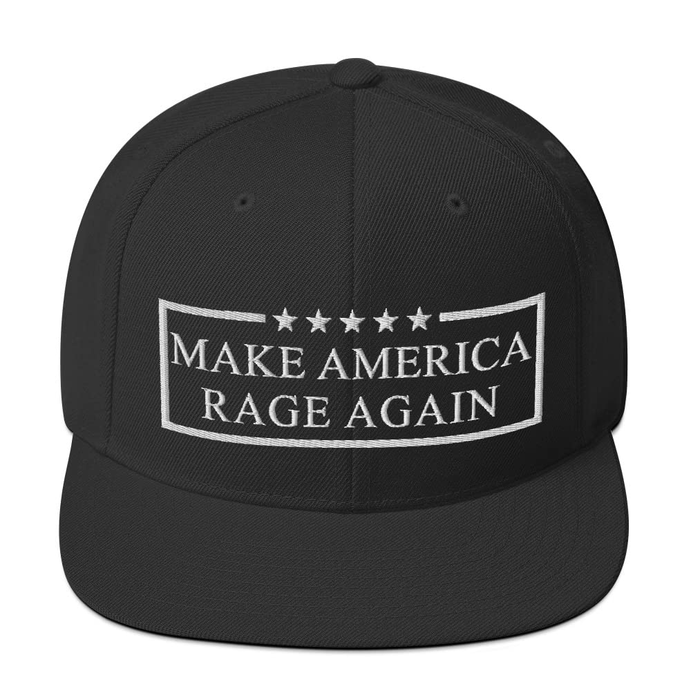 Make America Rage Again Snapback Hat - Black Adjustable Baseball Cap for Men & Women - Perfect for Political Rallies, Protests, and Patriotic Events