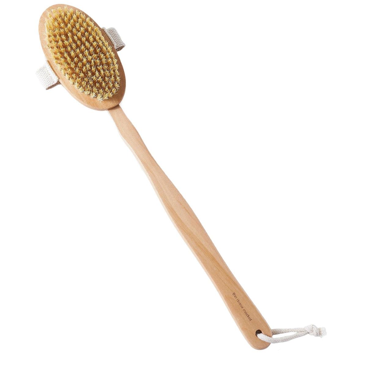 Premium Dry Body Brush for Exfoliation & Lymphatic Drainage - Natural Bristles for Smooth Skin - Perfect for Cellulite Reduction & Spa-Like Home Care