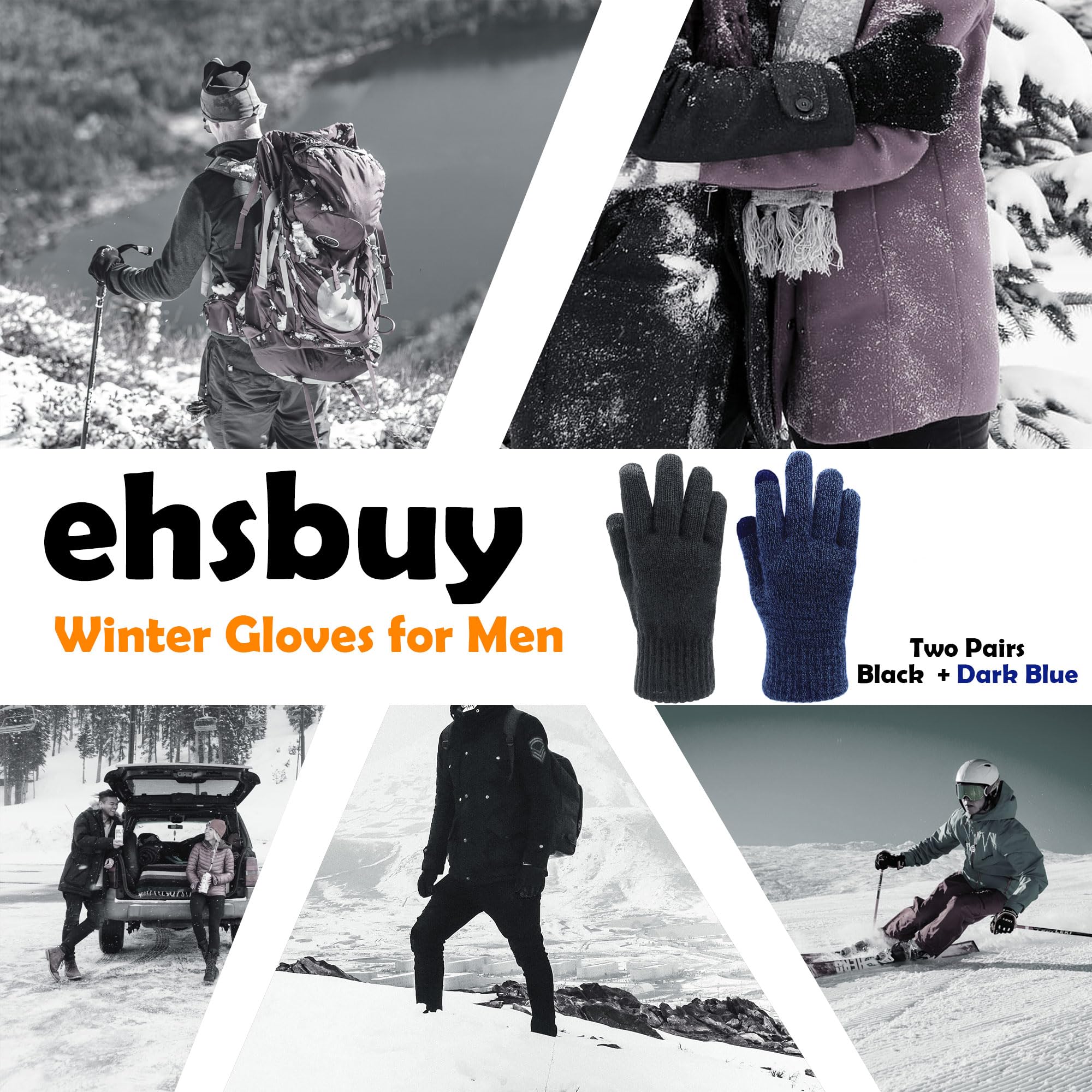 Thermal Touchscreen Winter Gloves for Men & Women - Soft Fleece Lined Knit Gloves for Cold Weather - Perfect for Skiing, Hiking & Outdoor Activities
