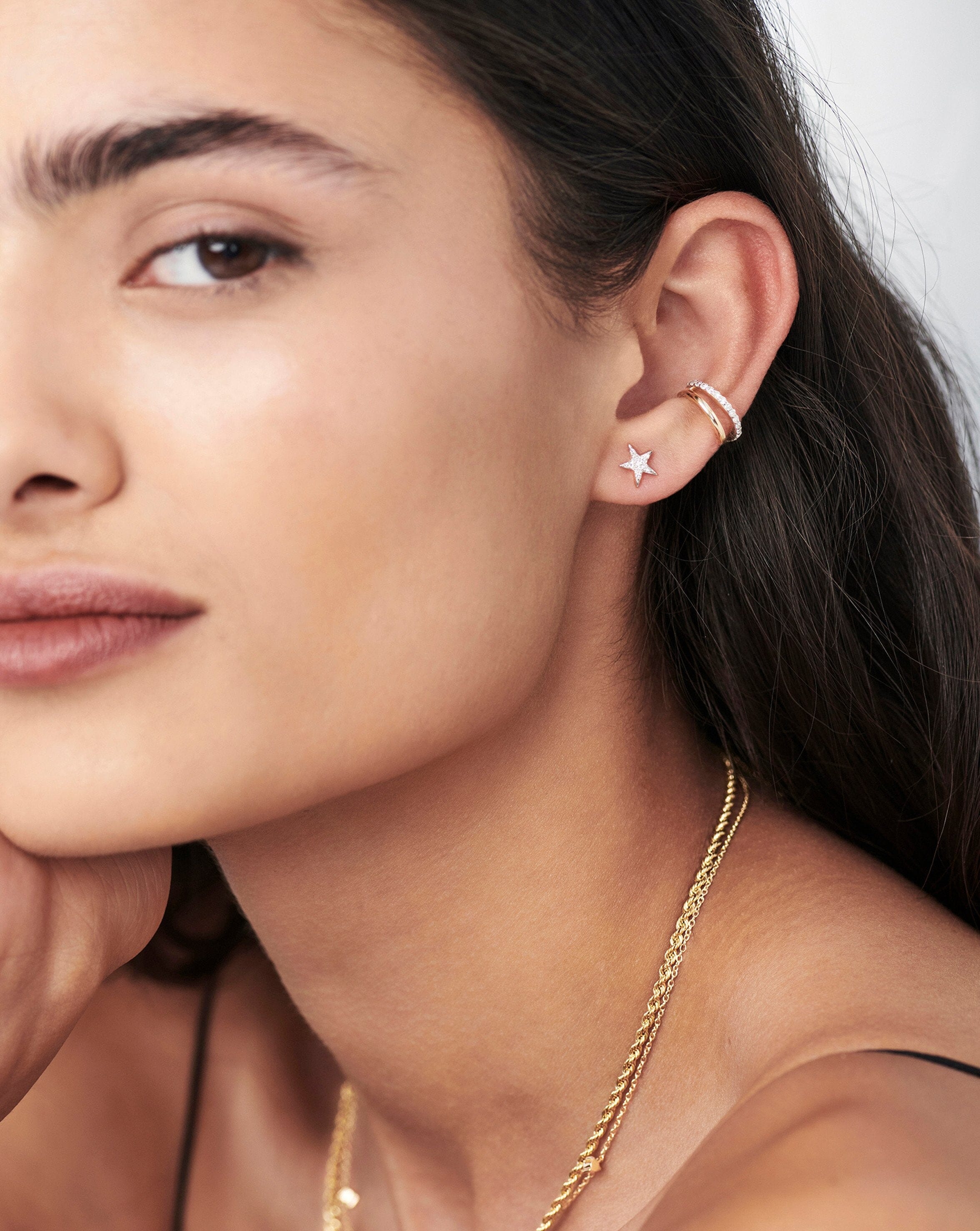 14K Solid Gold Small Star Stud Earrings with Real Diamonds - Dainty & Elegant Jewelry for Women - Perfect for Everyday Wear, Gifts & Special Occasions