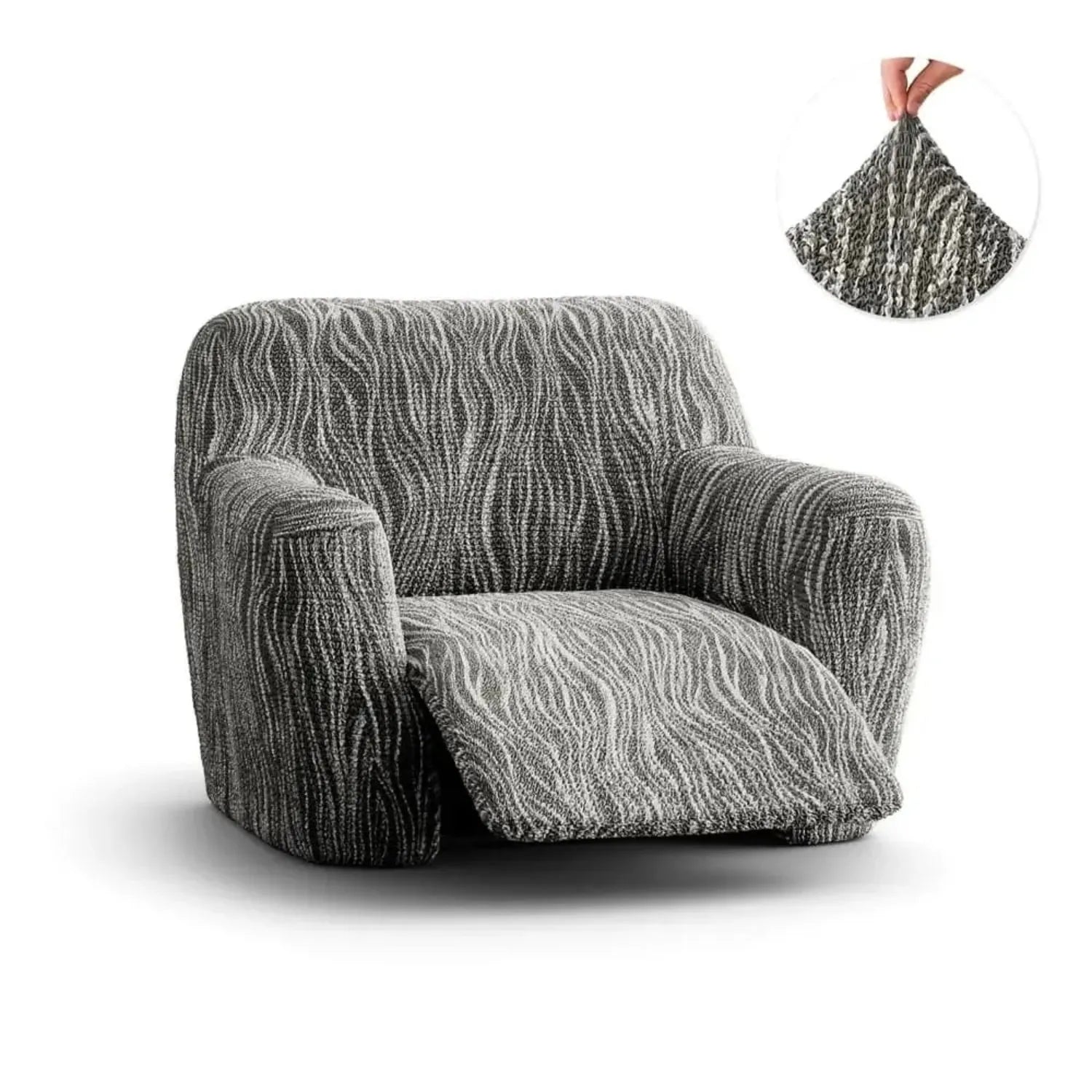 Microfiber Printed Reclining Armchair Slipcover - Stretchable Furniture Protector for Living Room, Bedroom & Home Theater