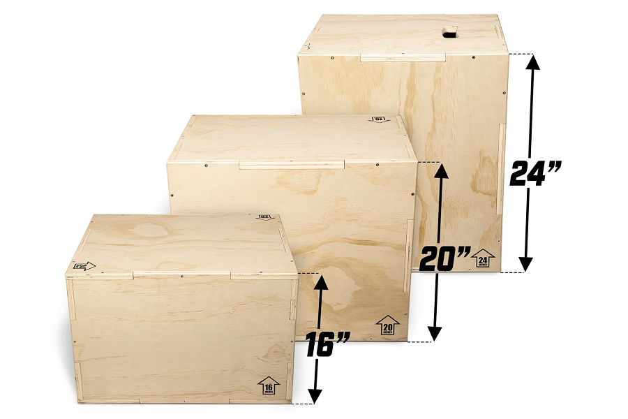 Warrior 3-in-1 Adjustable Wooden Plyometric Jump Box for CrossFit, Home Gym & Workout Training - Perfect for HIIT, Strength Exercises & Fitness Training