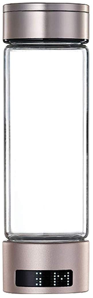 Hydrogen Water Bottle Generator - Portable Alkaline Water Maker with SPE/PEM Technology - 400ml High Borosilicate Glass Bottle - for Hydration, Detox & Energy Boost at Home, Gym or Travel