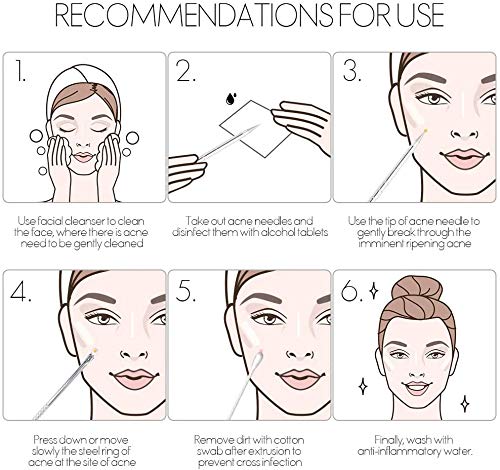 7-Piece Blackhead Remover Kit - Professional Pimple Extractor Tools for Face Acne Treatment, Comedone Tweezers Set - Perfect for Home Skincare & Spa Facial Care