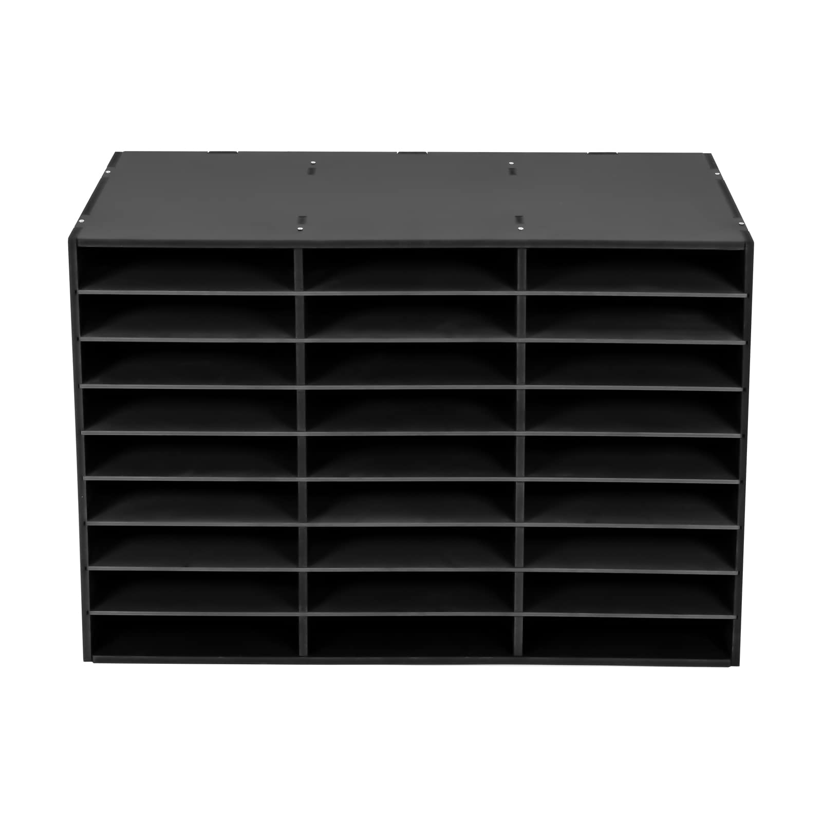 27-Slot Black Mail Sorter Organizer - Classroom Mailbox & Desktop File Organizer for Home, School, Office - Perfect for Sorting Letters, Papers, and Documents