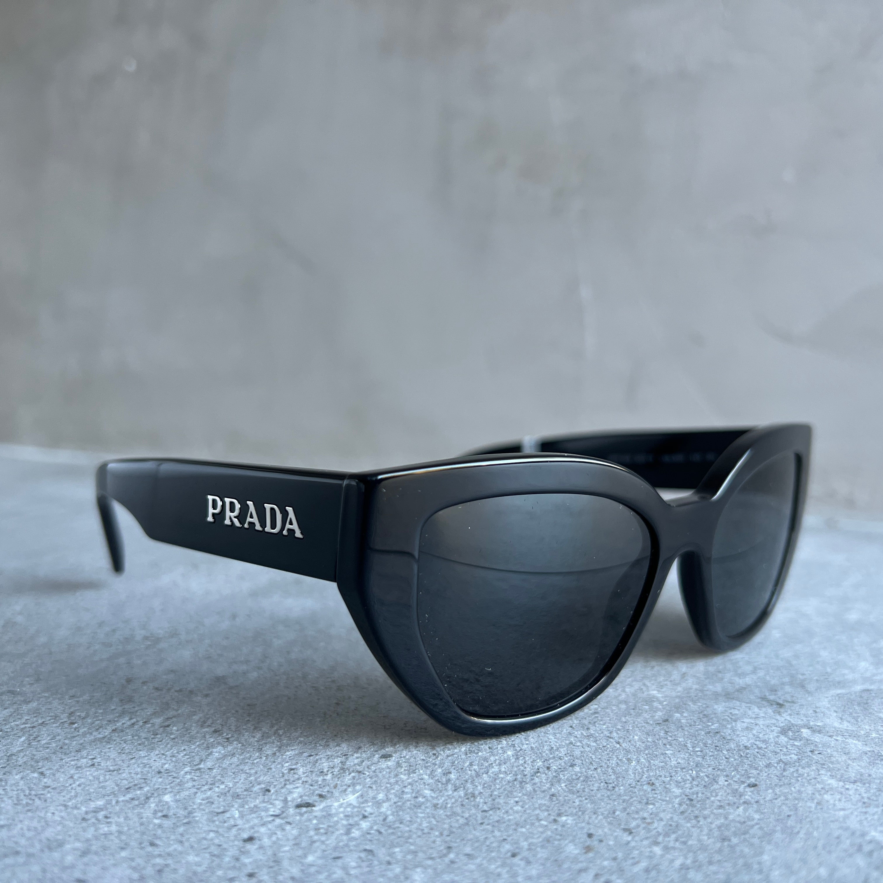 PRADA PRA09S Butterfly Sunglasses for Women - Classic Black Frame with UV Protection - Perfect for Summer, Beach & Outdoor Activities