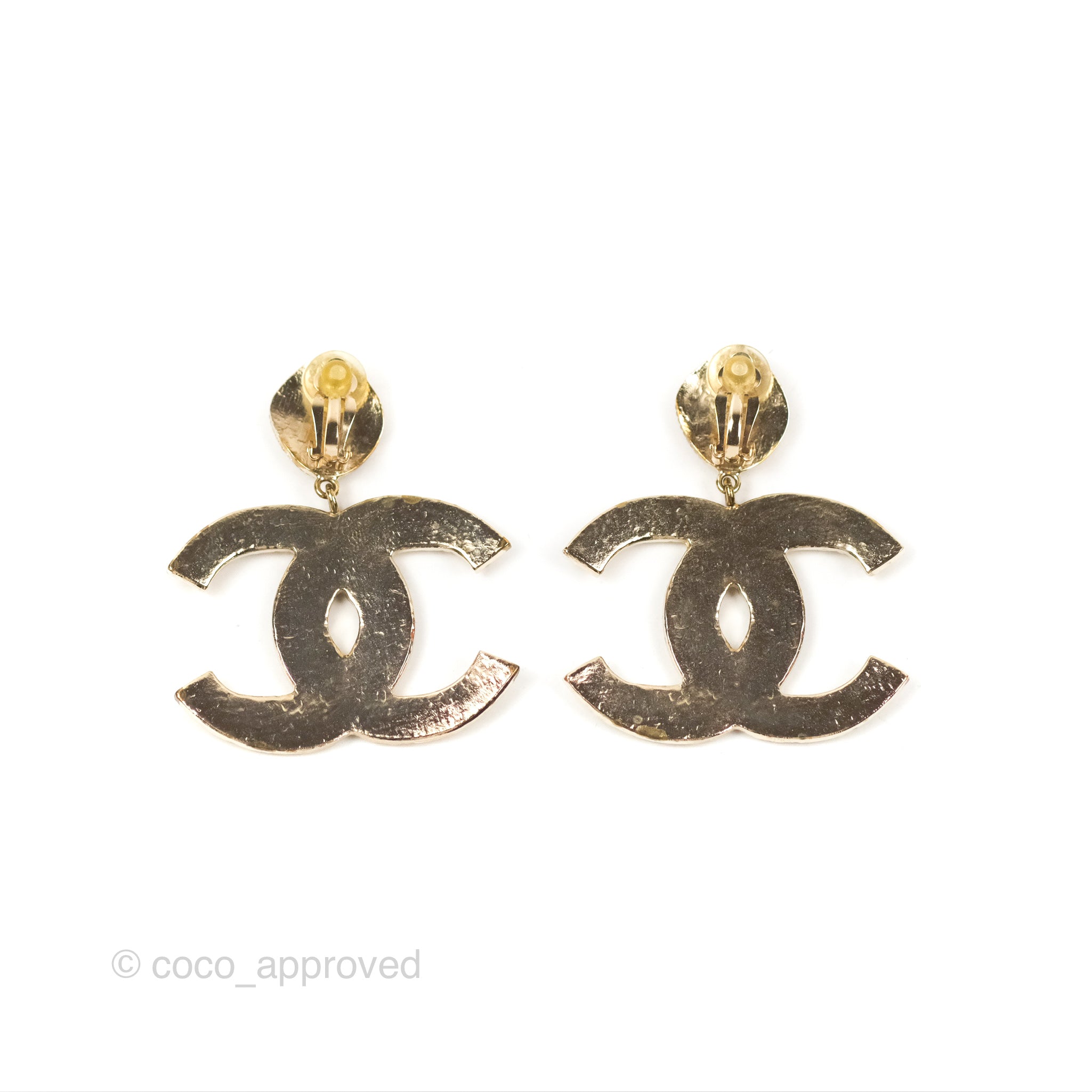 Chanel CC Brown Gripoix Rectangle Drop Earrings Gold Tone 12A - Elegant Fashion Jewelry for Women, Perfect for Parties, Weddings & Special Occasions