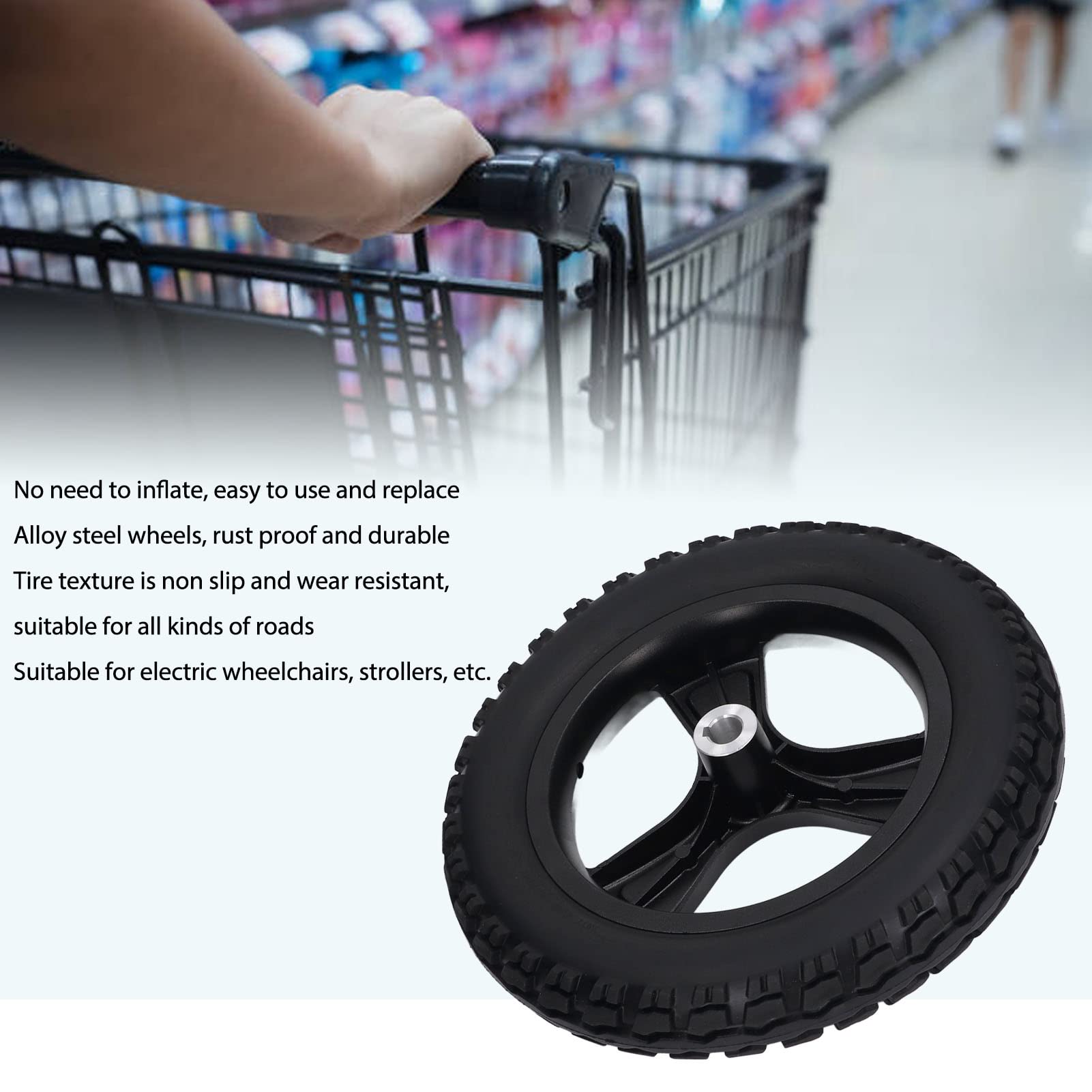 Premium 320mm / 12.6in PU Alloy Steel Anti-Explosion Electric Wheelchair Rear Wheels - Durable Replacement Wheels for Enhanced Mobility & Safety - Perfect for Indoor/Outdoor Use, Hospitals, and Home Care