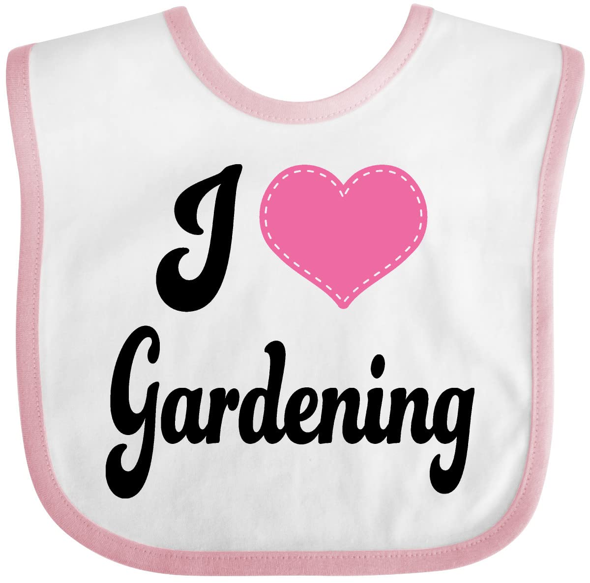 Inktastic Gardener I Love Gardening Baby Bib - Soft Cotton Bib for Babies & Toddlers - Perfect for Feeding, Mealtime & Playtime - Cute Gardening Design for Kids Who Love Plants & Nature