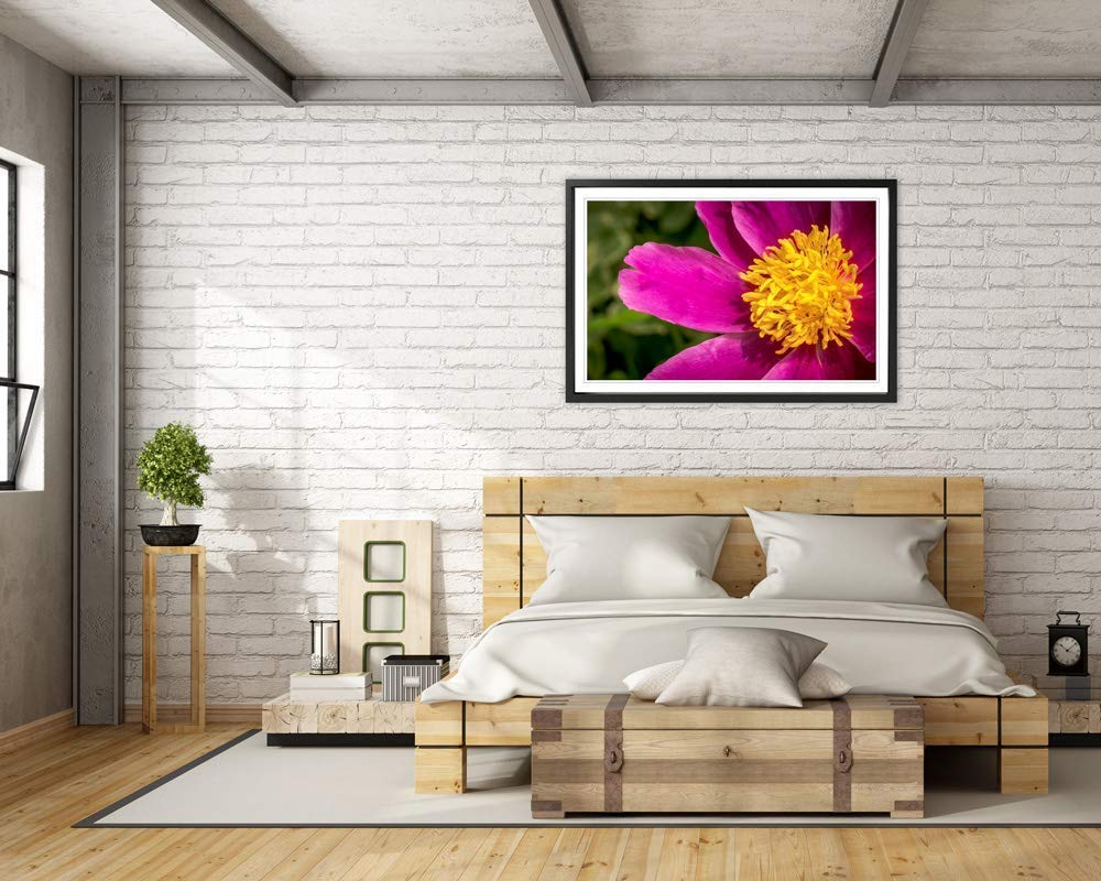 Peony Flower Photography Print - Floral Framed Wall Art Decor for Living Room, Bedroom & Office - Nature Inspired Home Decor