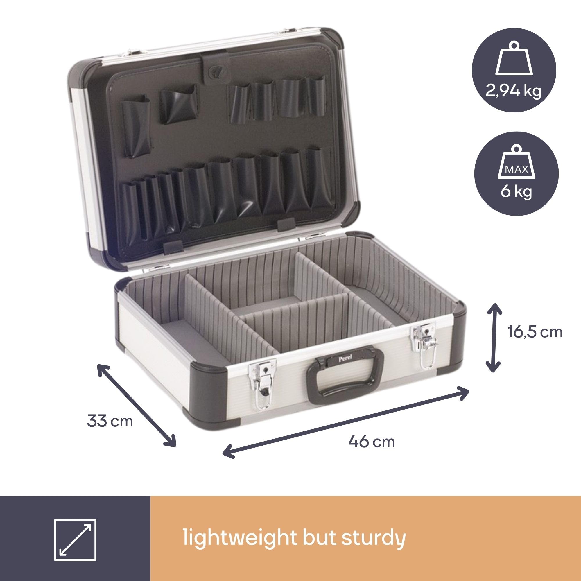 1819-3 Heavy Duty Aluminum Tool Case - Portable & Durable Storage for Professional Tools | Perfect for Electricians, Mechanics & DIY Home Repair