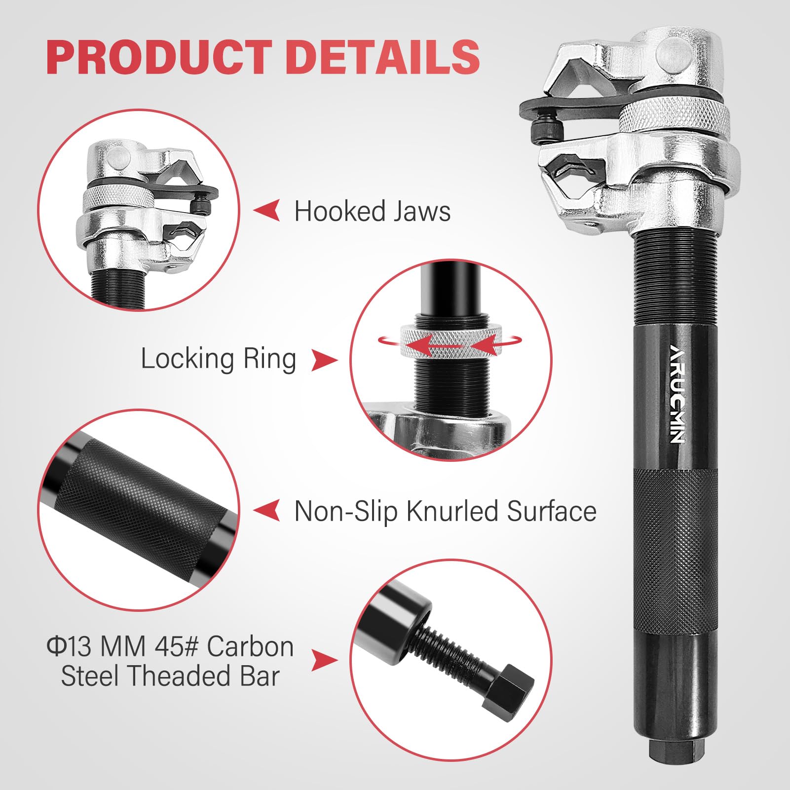 Heavy Duty Coil Spring Compressor Tool Kit - 2645 lb Capacity MacPherson Strut Spring Compressor Set with Safety Bracket for Car & Truck Suspension Repair | Garage & Auto Shop Use