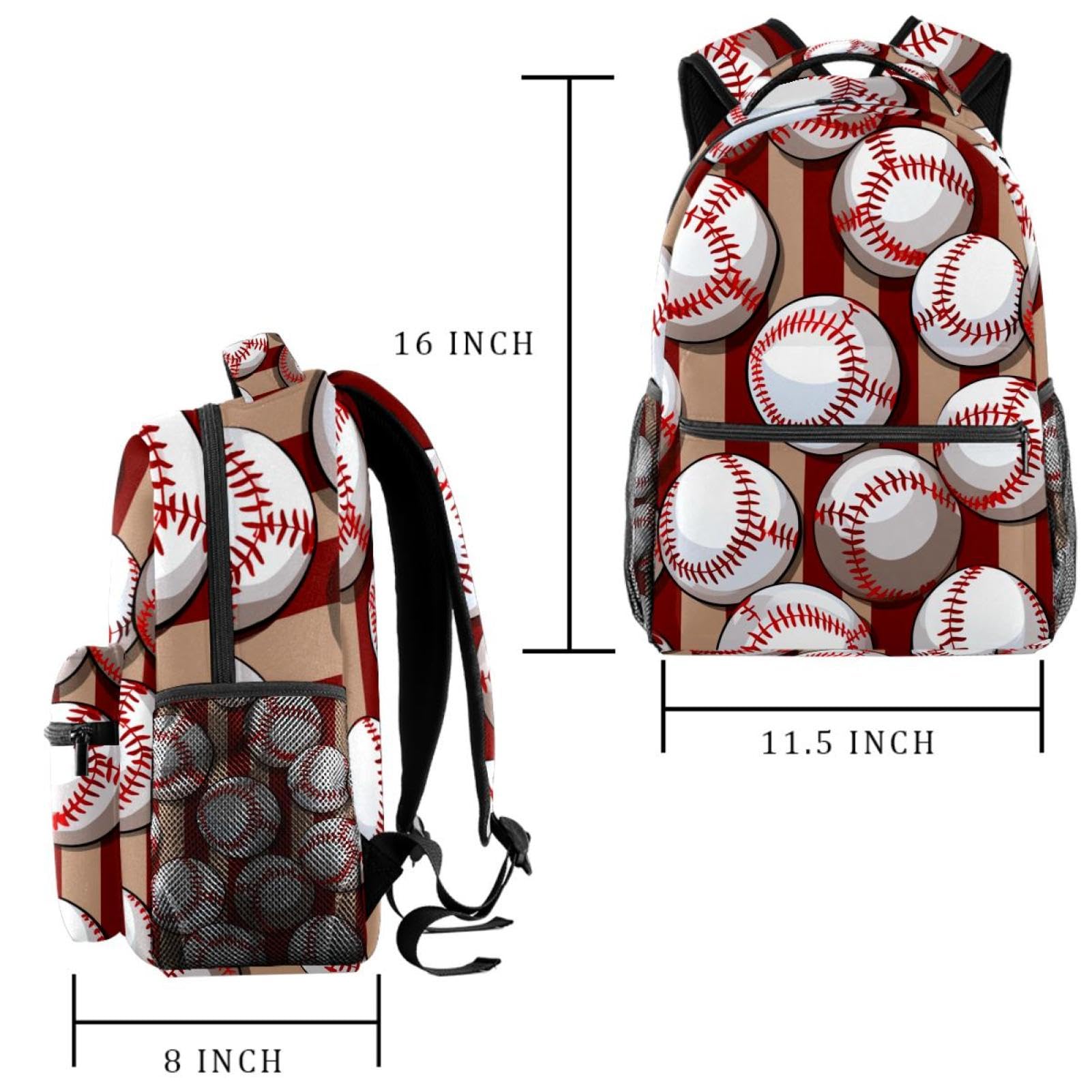 Stylish Travel & Work Backpack with Baseball Red Stripes - Perfect for Commuting, Business Trips & Outdoor Adventures