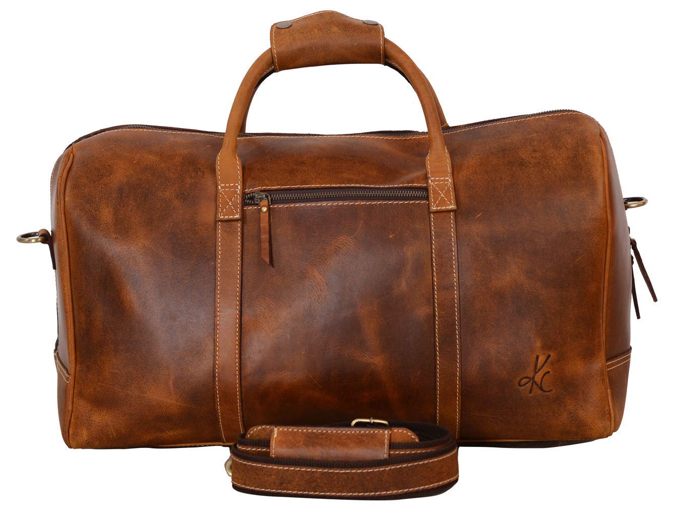 Premium Men's Leather Duffel Bag - Travel, Gym & Sports Overnight Weekender Carryall - Perfect for Business Trips, Workouts & Weekend Getaways - KomalC