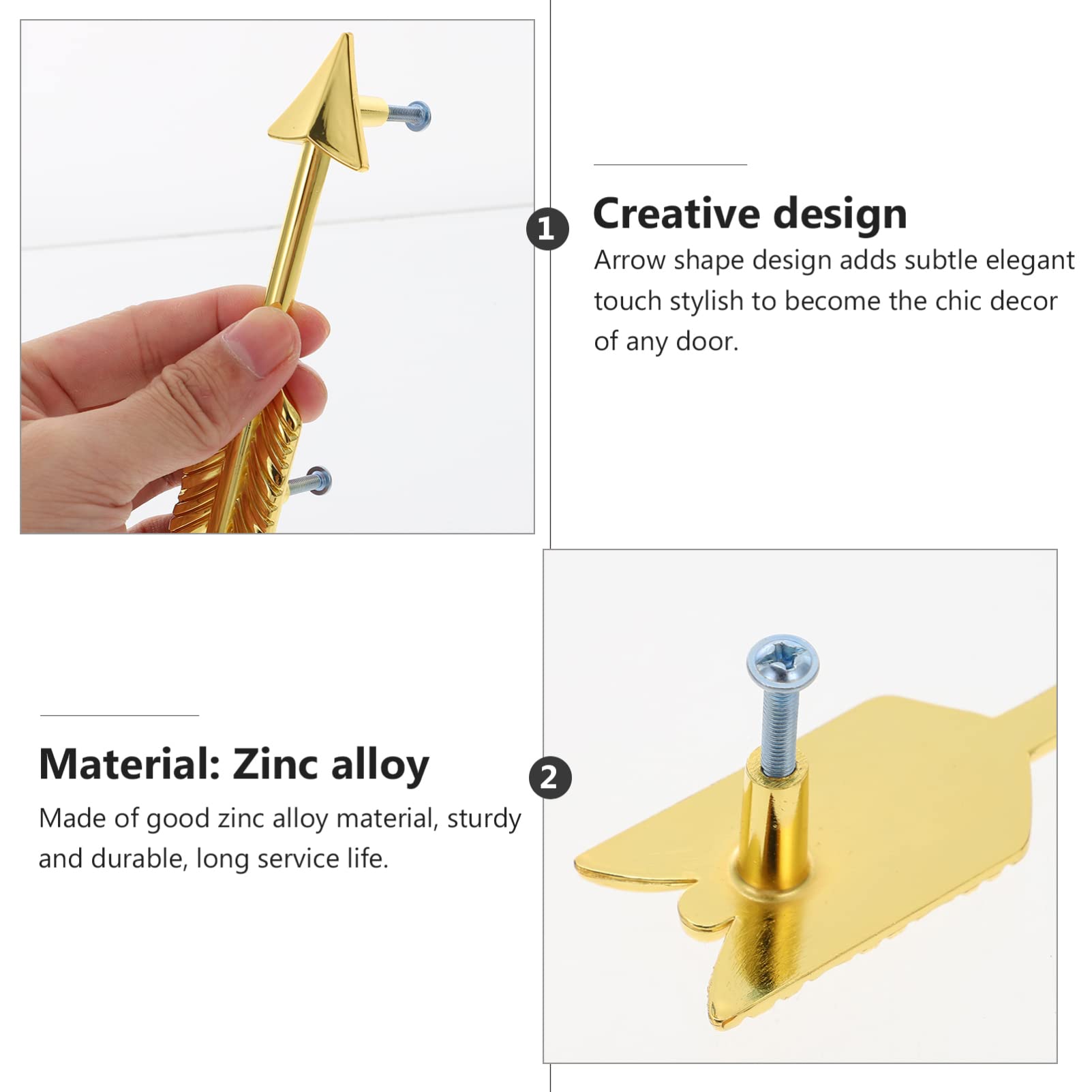 4-Pack Arrow Drawer Handles - Cabinet & Wardrobe Pulls for Cupboards, Closet, Furniture Doors - Modern & Durable Hardware for Home & Office Storage Solutions