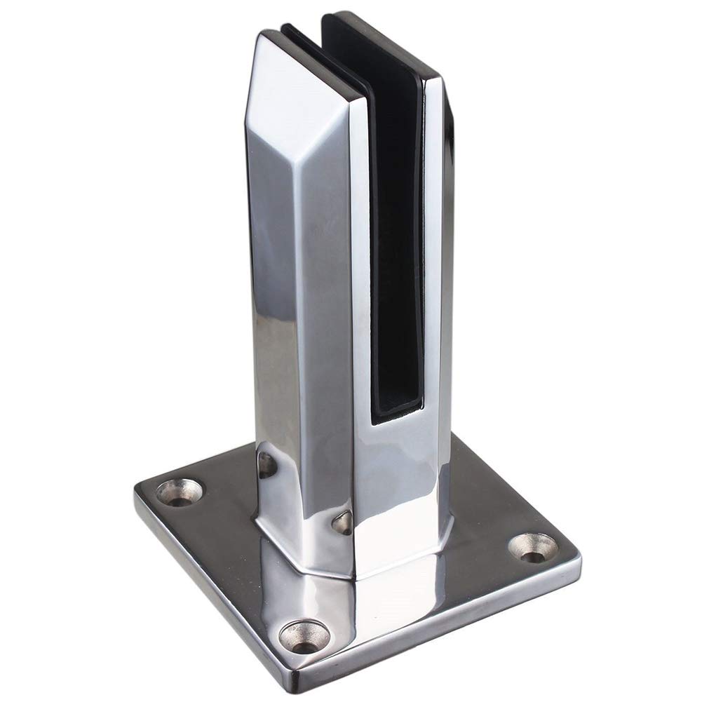 GLOA Stainless Steel Square Glass Clamp for Pool Fence, Stair Balustrade, and Floor Railings – Durable Home Safety Solution